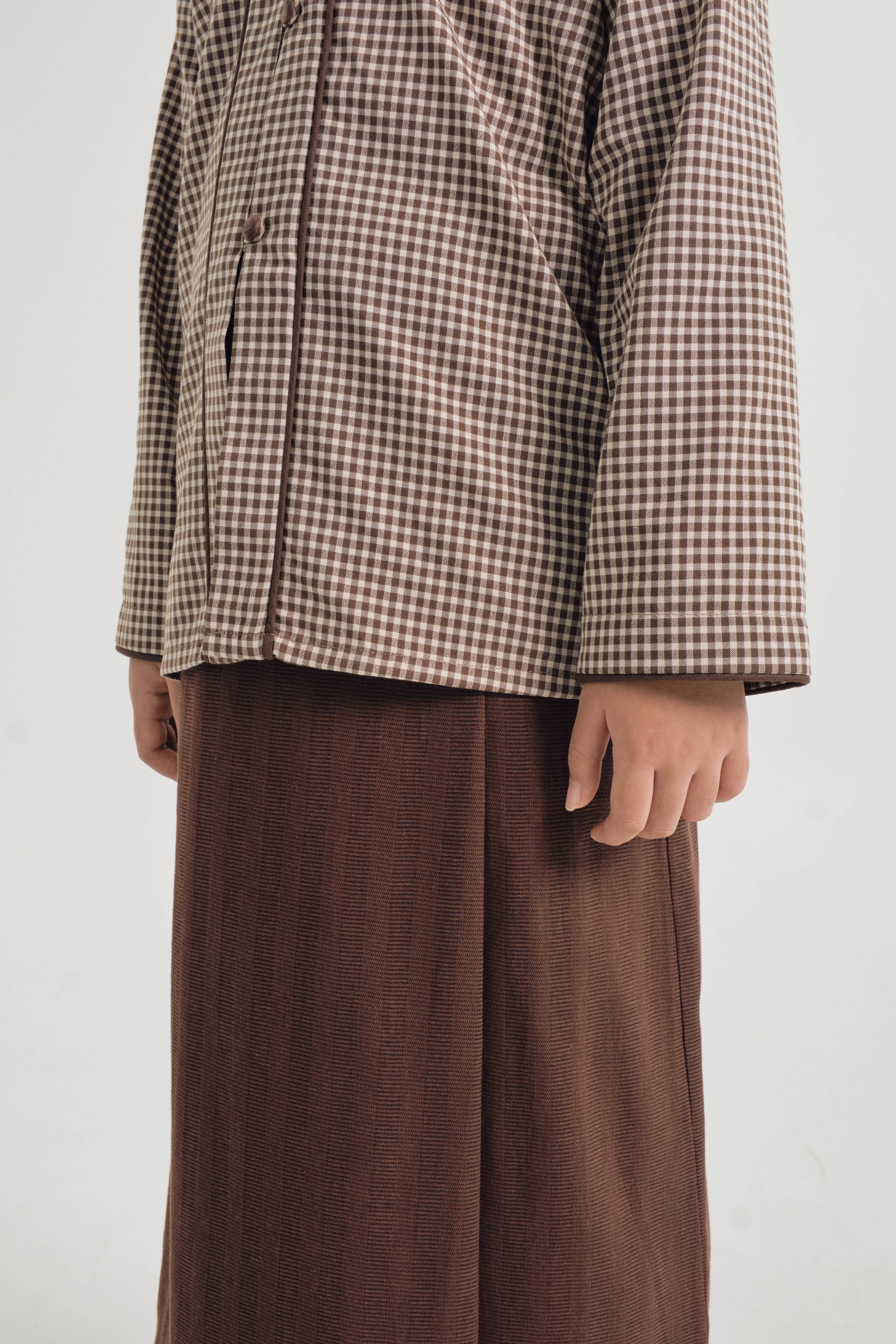 Jalenan Girls Kebaya - Plaid Brown