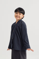 Jalenan Girls Kebaya - Plaid Dark Blue