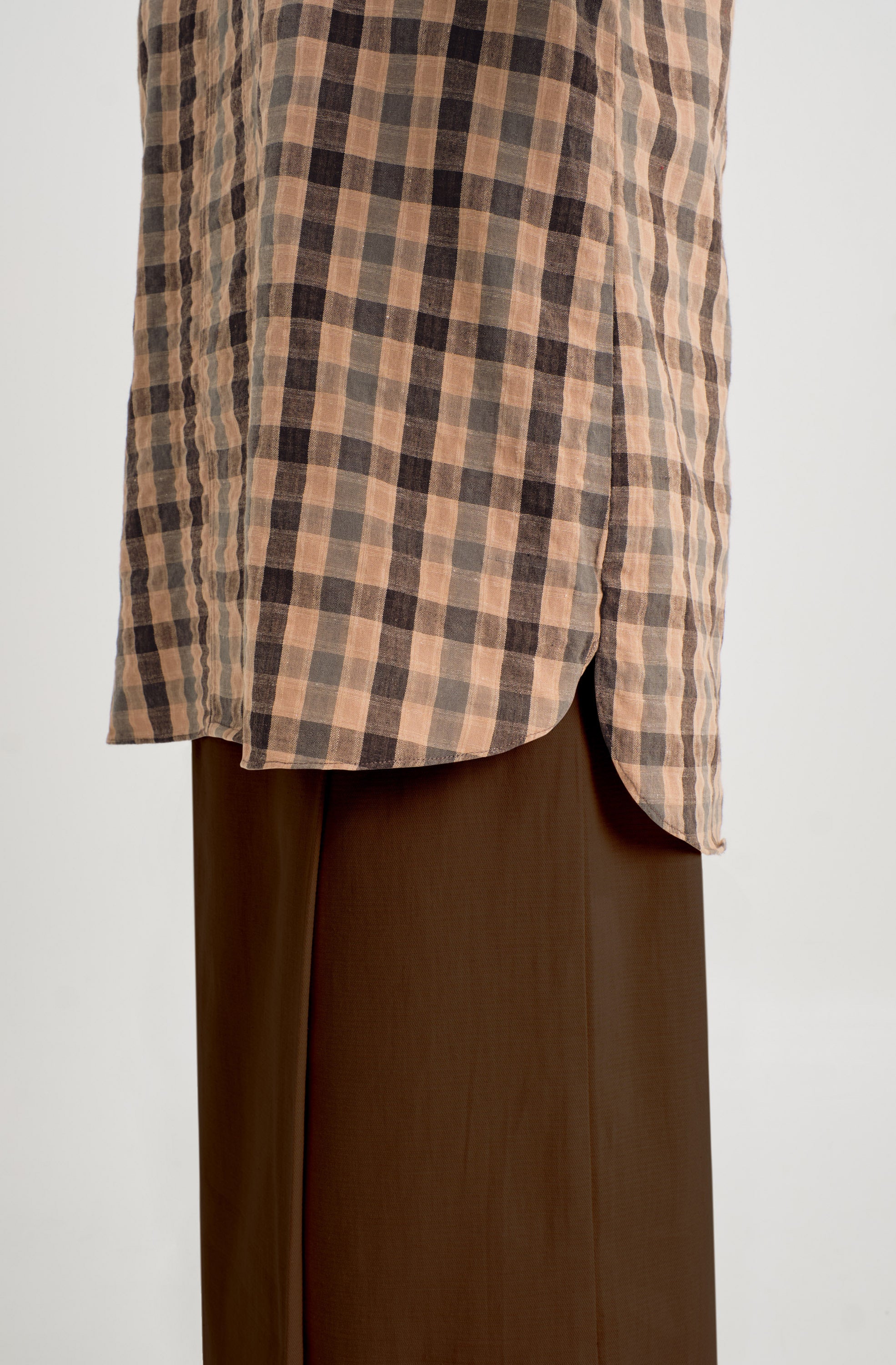 Mansoor Baju Kurung - Plaid Dark Brown