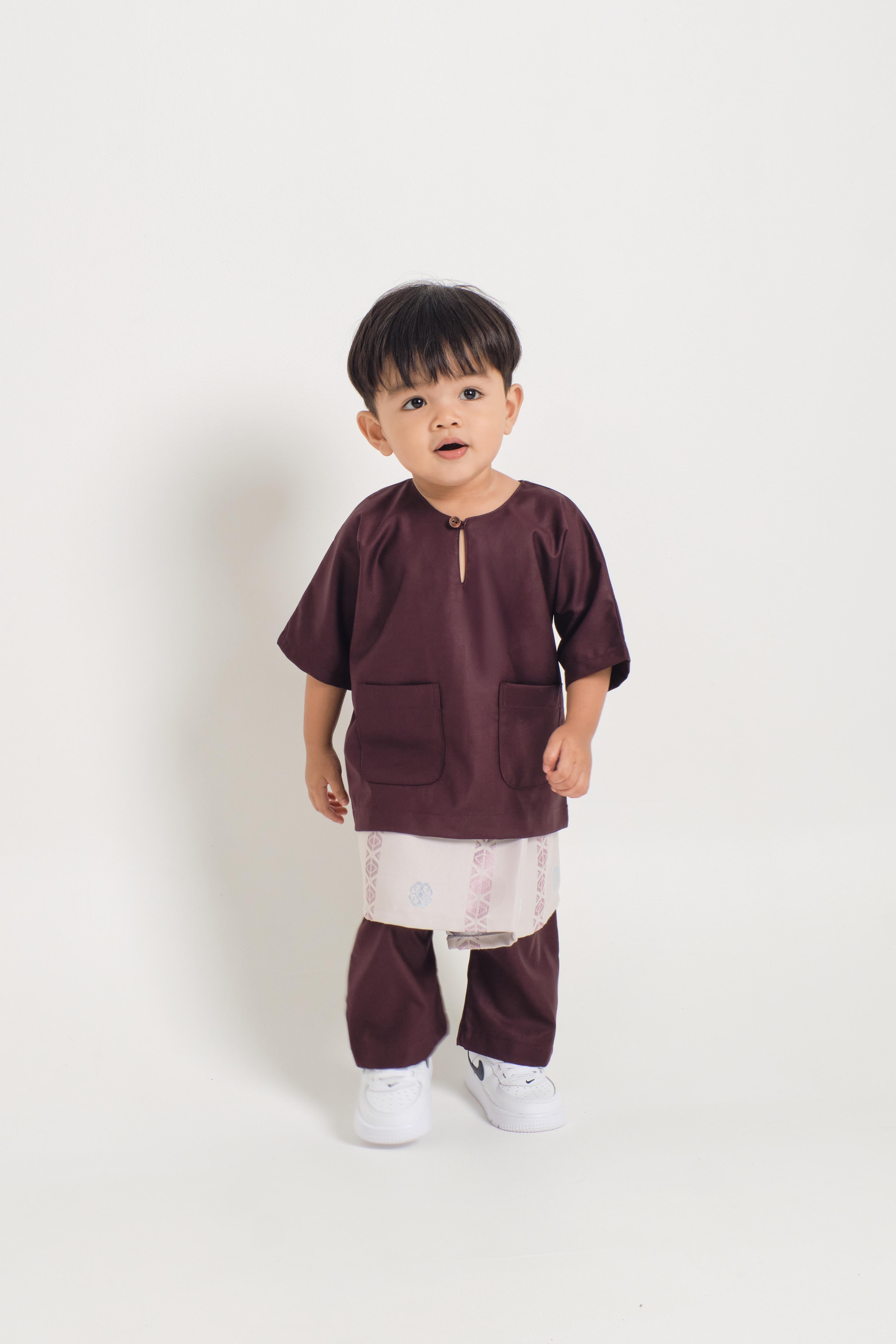 Patawali Baby Boys Baju Melayu Teluk Belanga - Plum