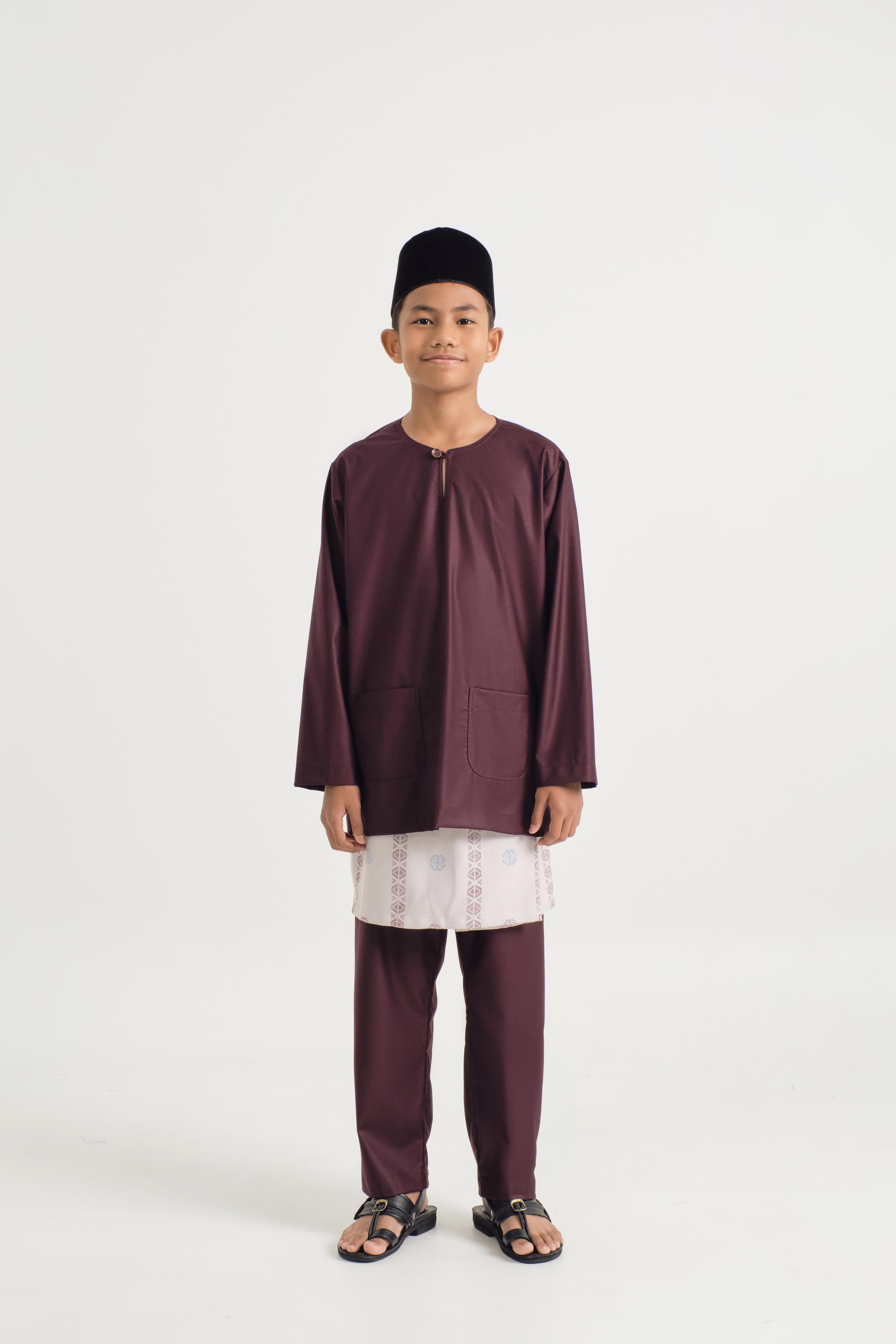 Patawali Boys Baju Melayu Teluk Belanga - Plum