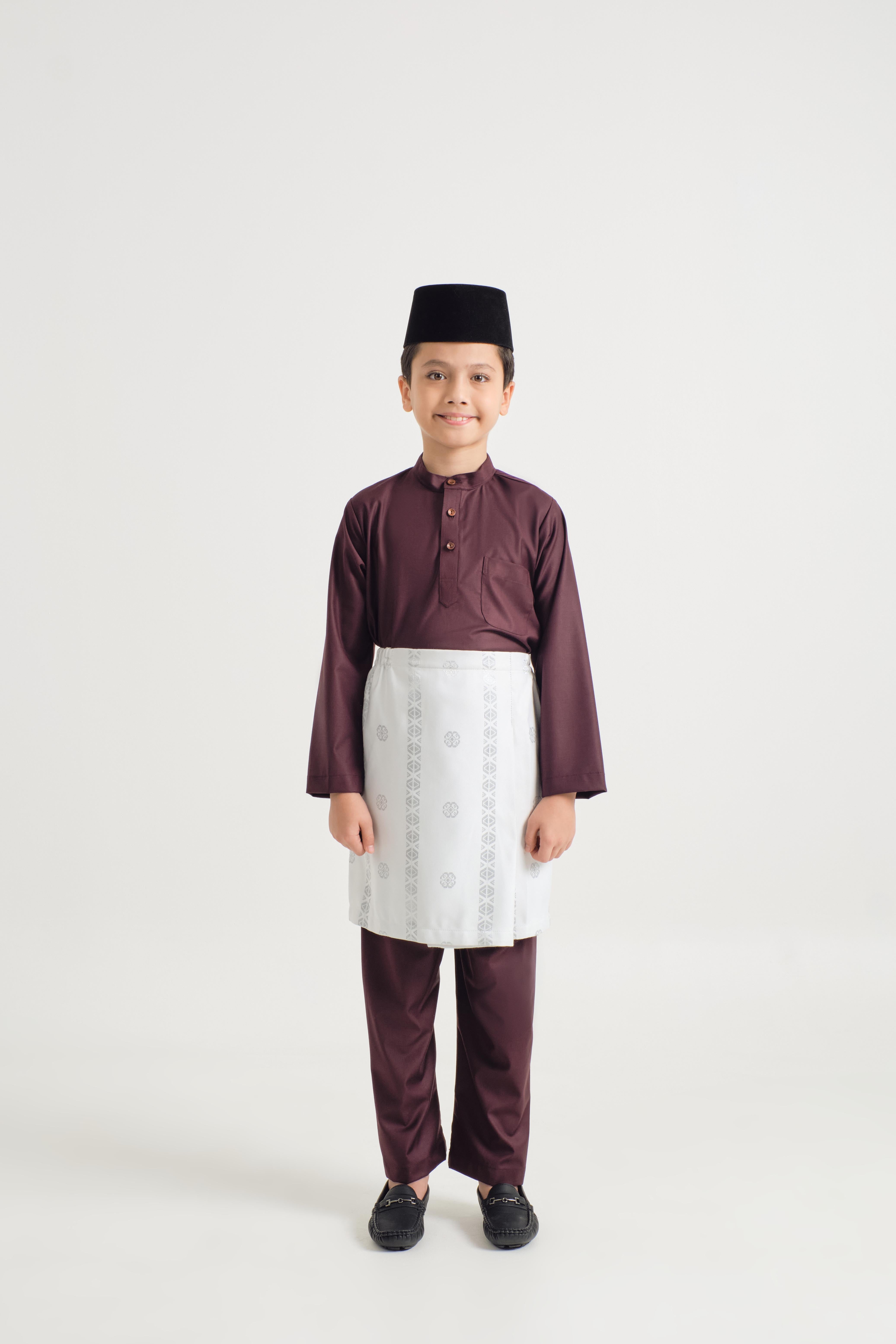 Patawali Boys Baju Melayu Cekak Musang - Plum