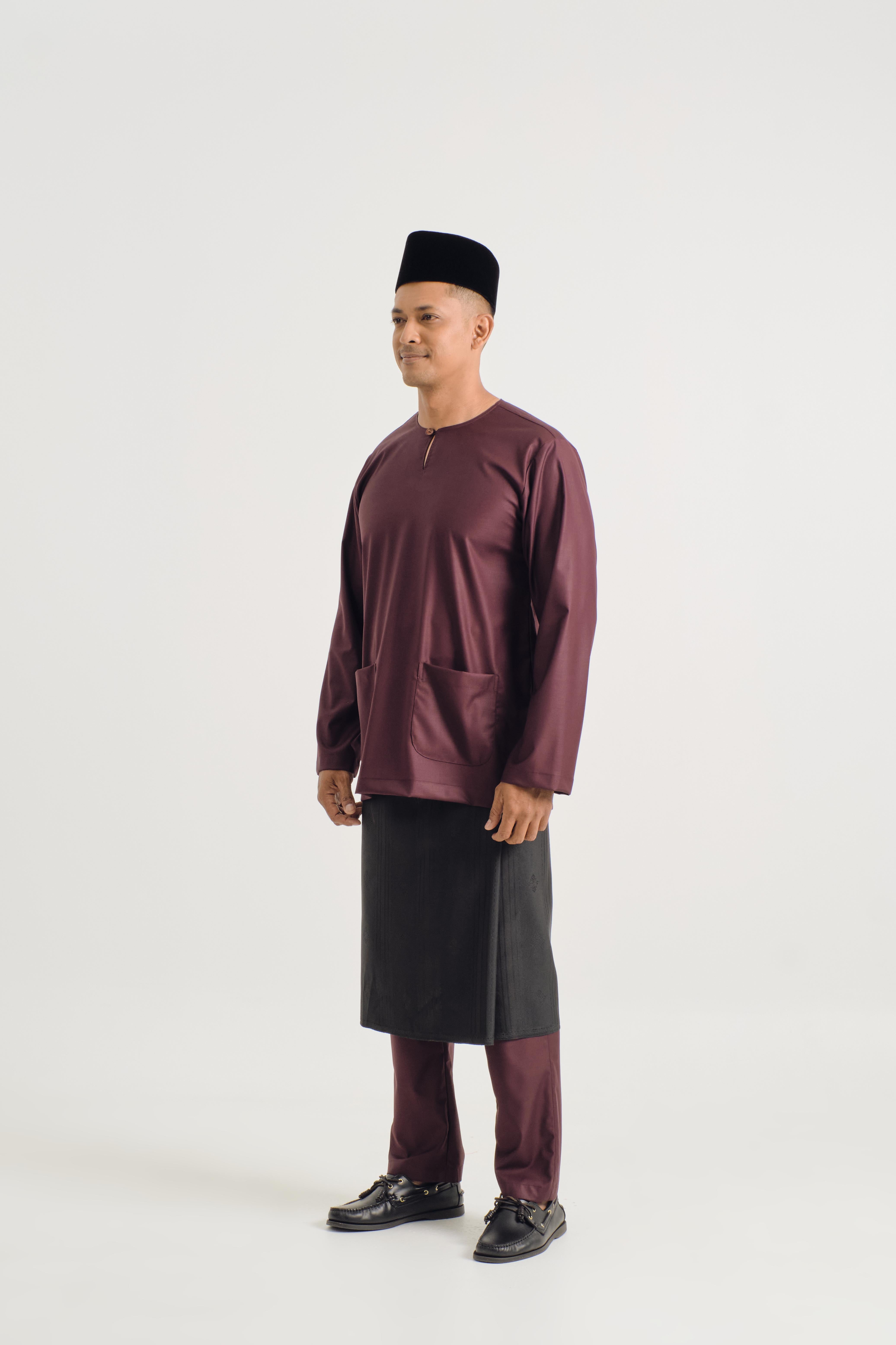 Patawali Modern Fit Baju Melayu Teluk Belanga - Plum