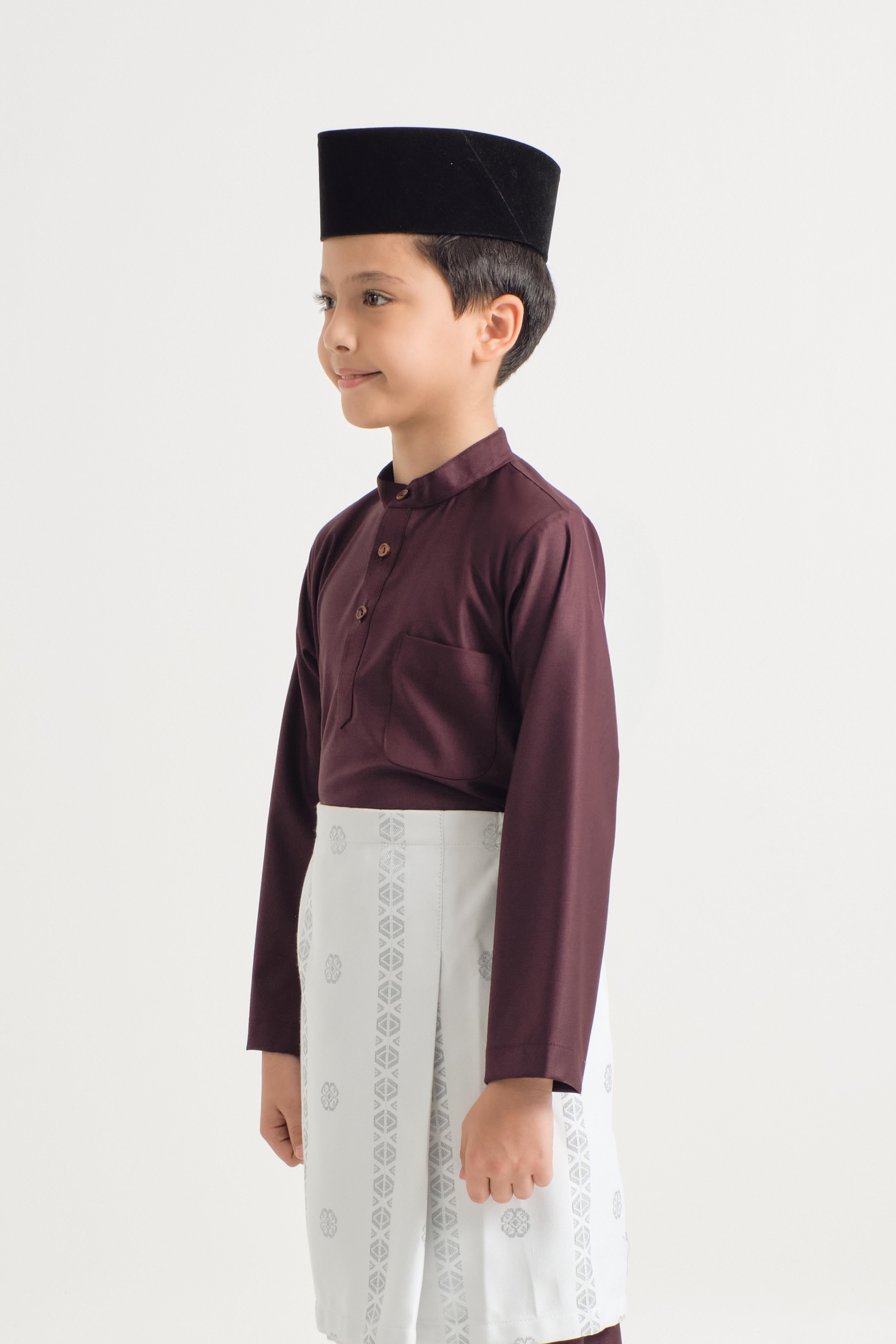 Patawali Boys Baju Melayu Cekak Musang - Plum