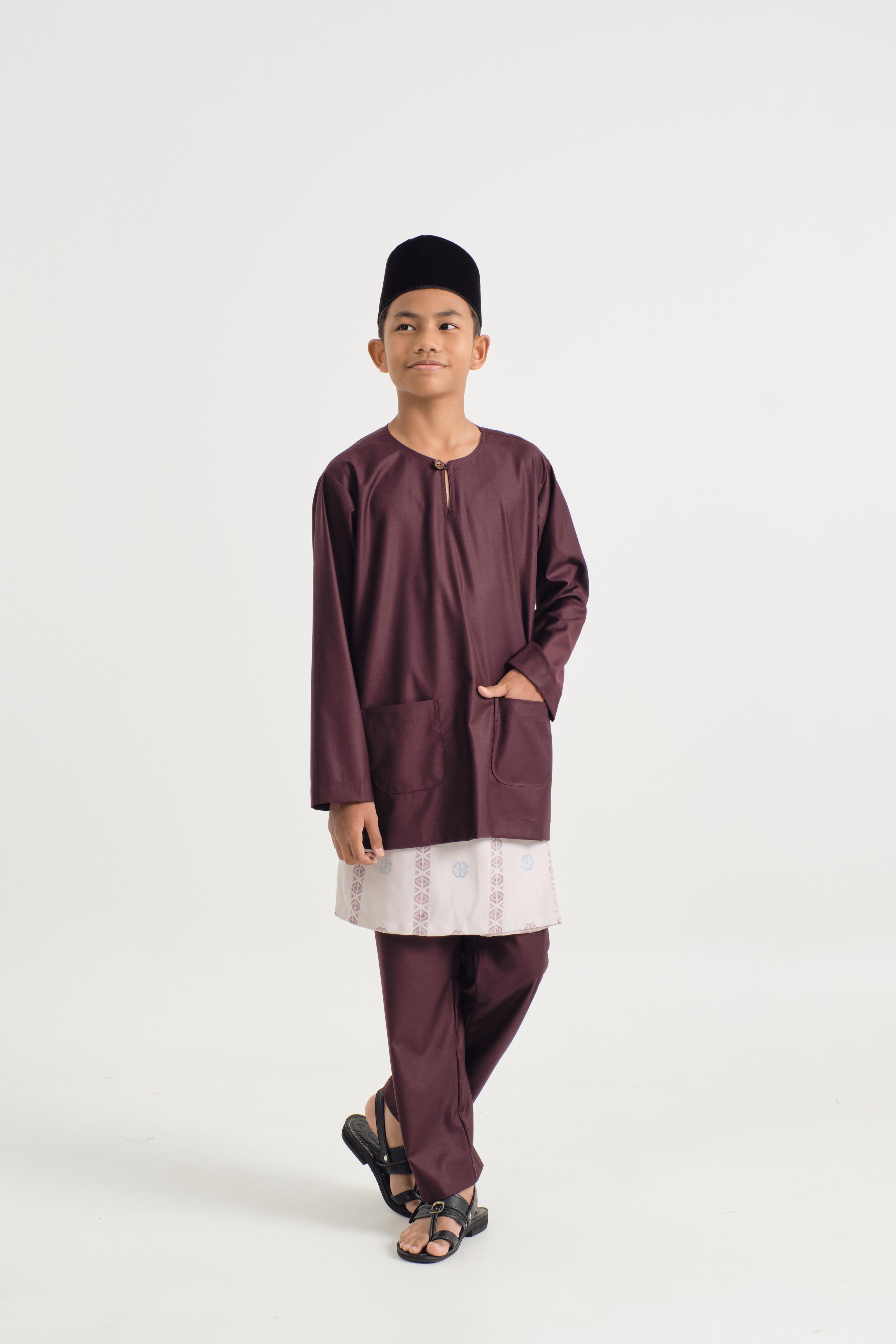 Patawali Boys Baju Melayu Teluk Belanga - Plum