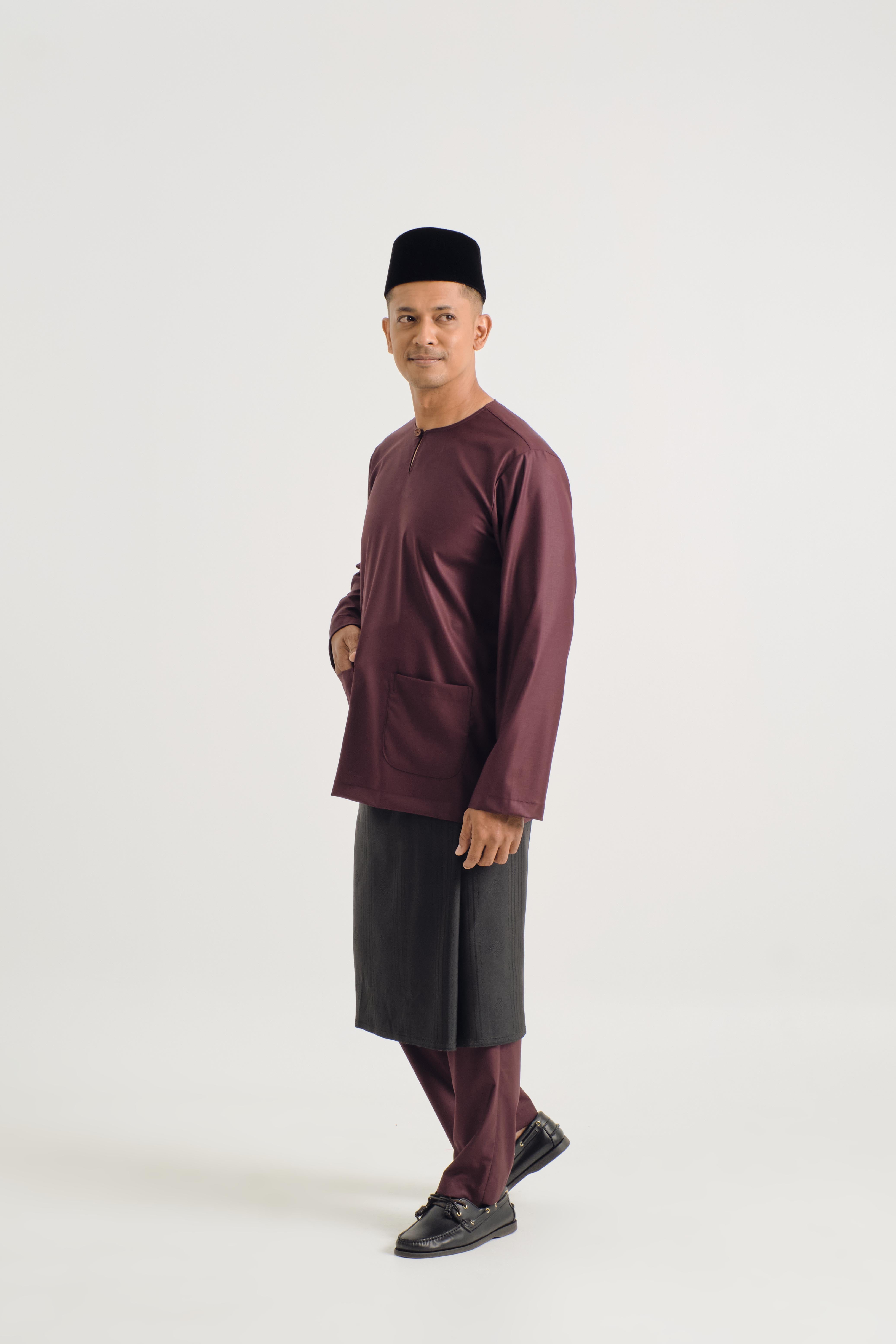 Patawali Modern Fit Baju Melayu Teluk Belanga - Plum