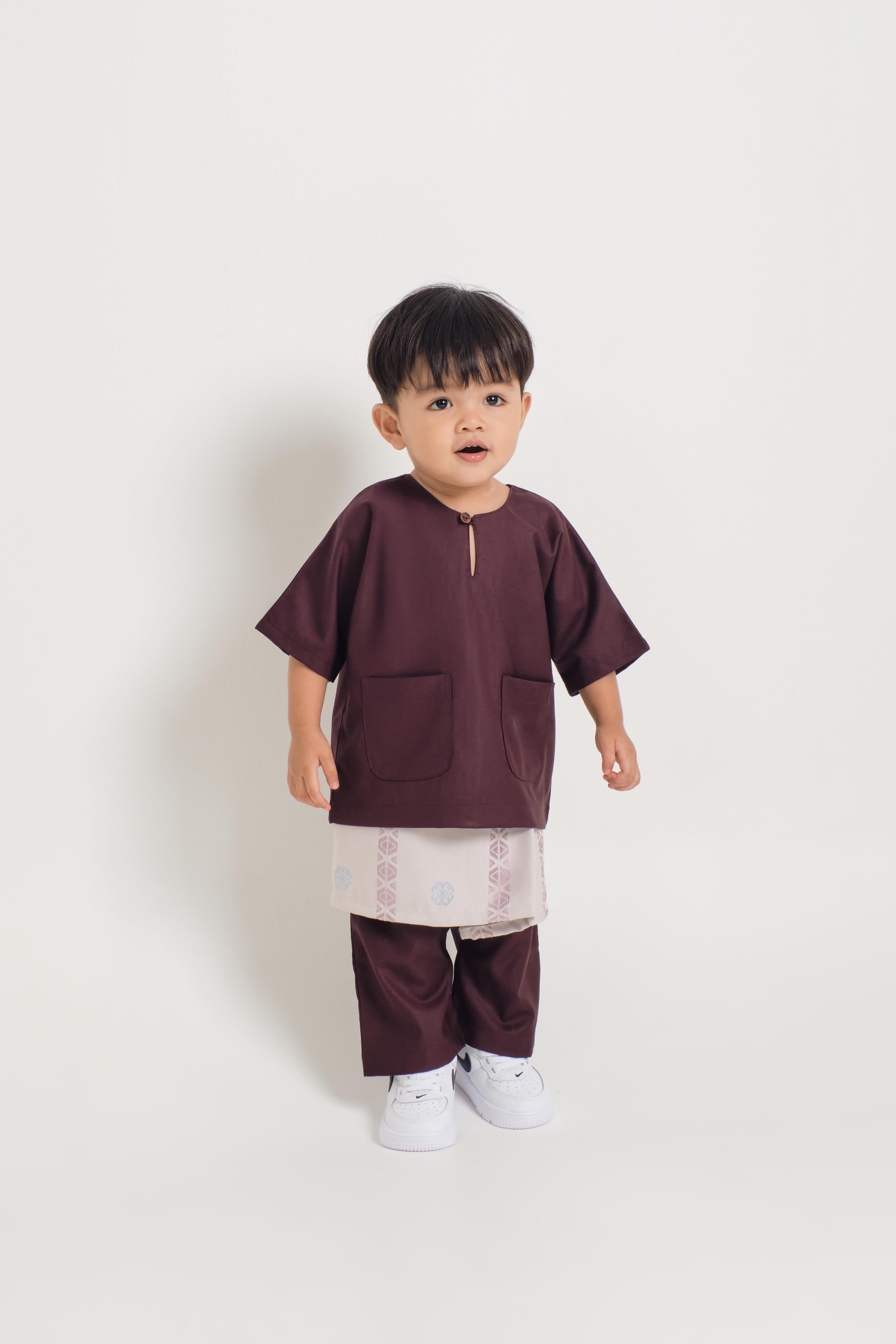 Patawali Baby Boys Baju Melayu Teluk Belanga - Plum