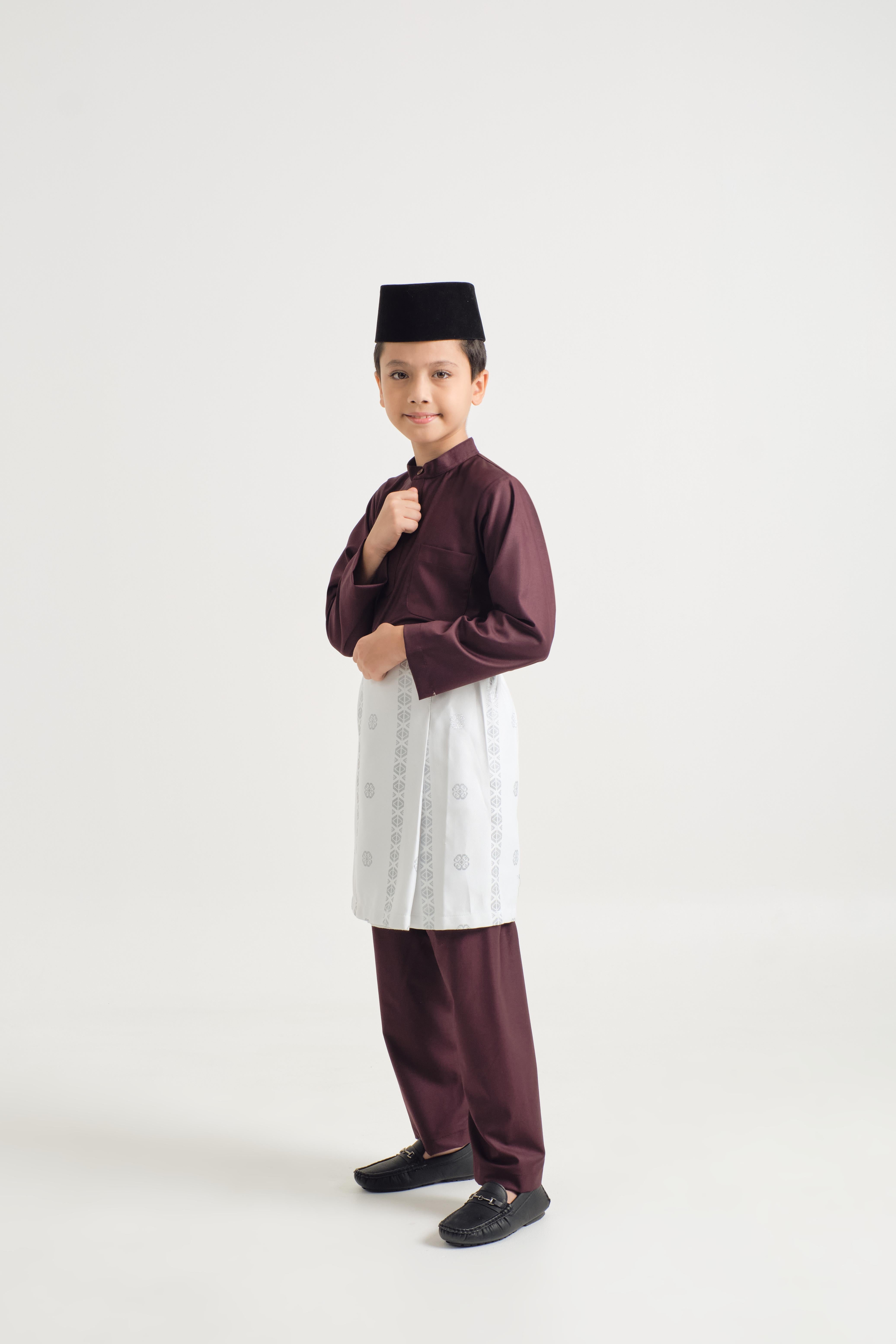 Patawali Boys Baju Melayu Cekak Musang - Plum