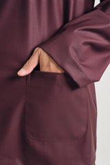 Patawali Classic Fit Baju Melayu Teluk Belanga - Plum