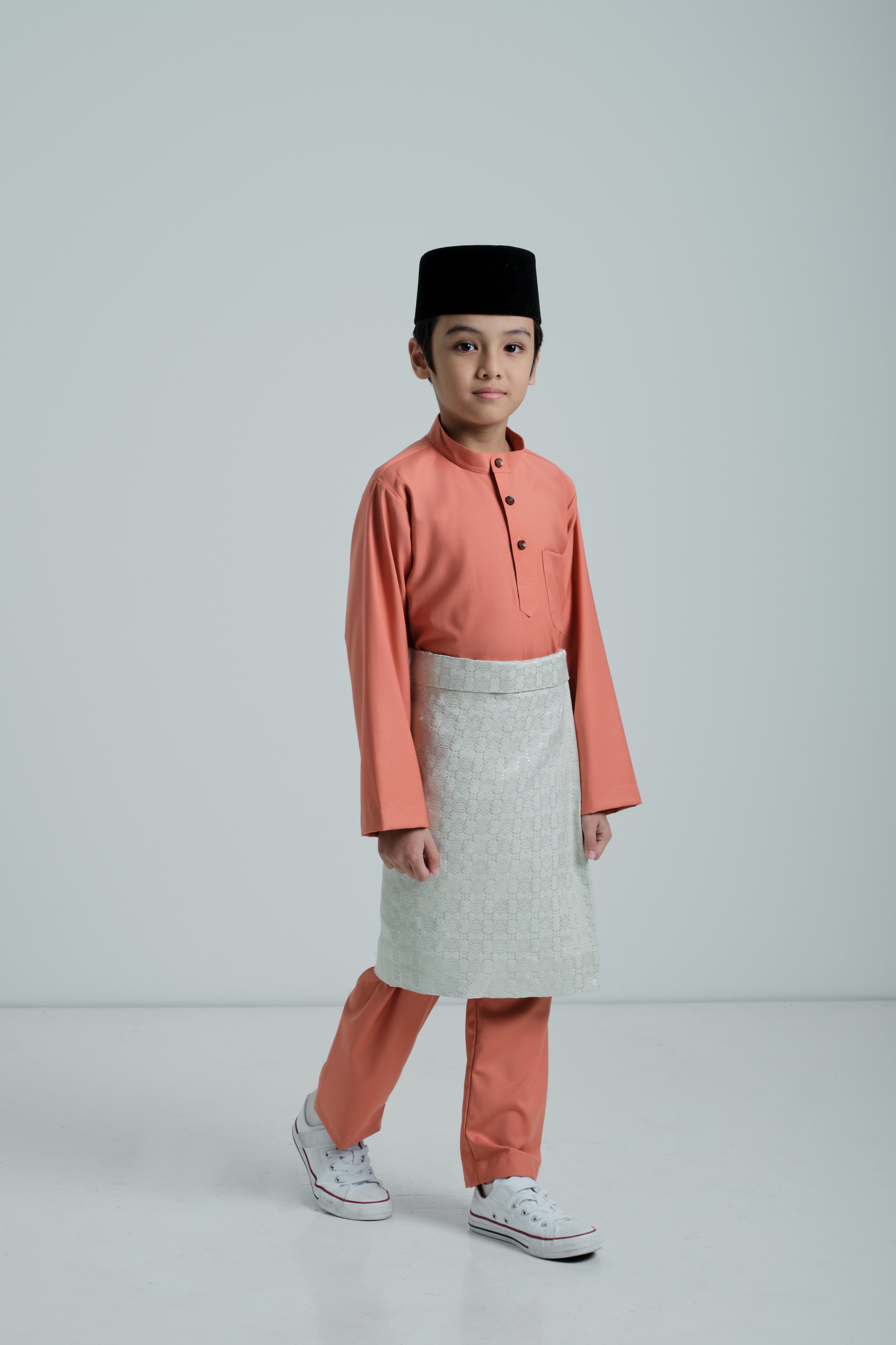 Patawali Boys Baju Melayu Cekak Musang - Pumpkin