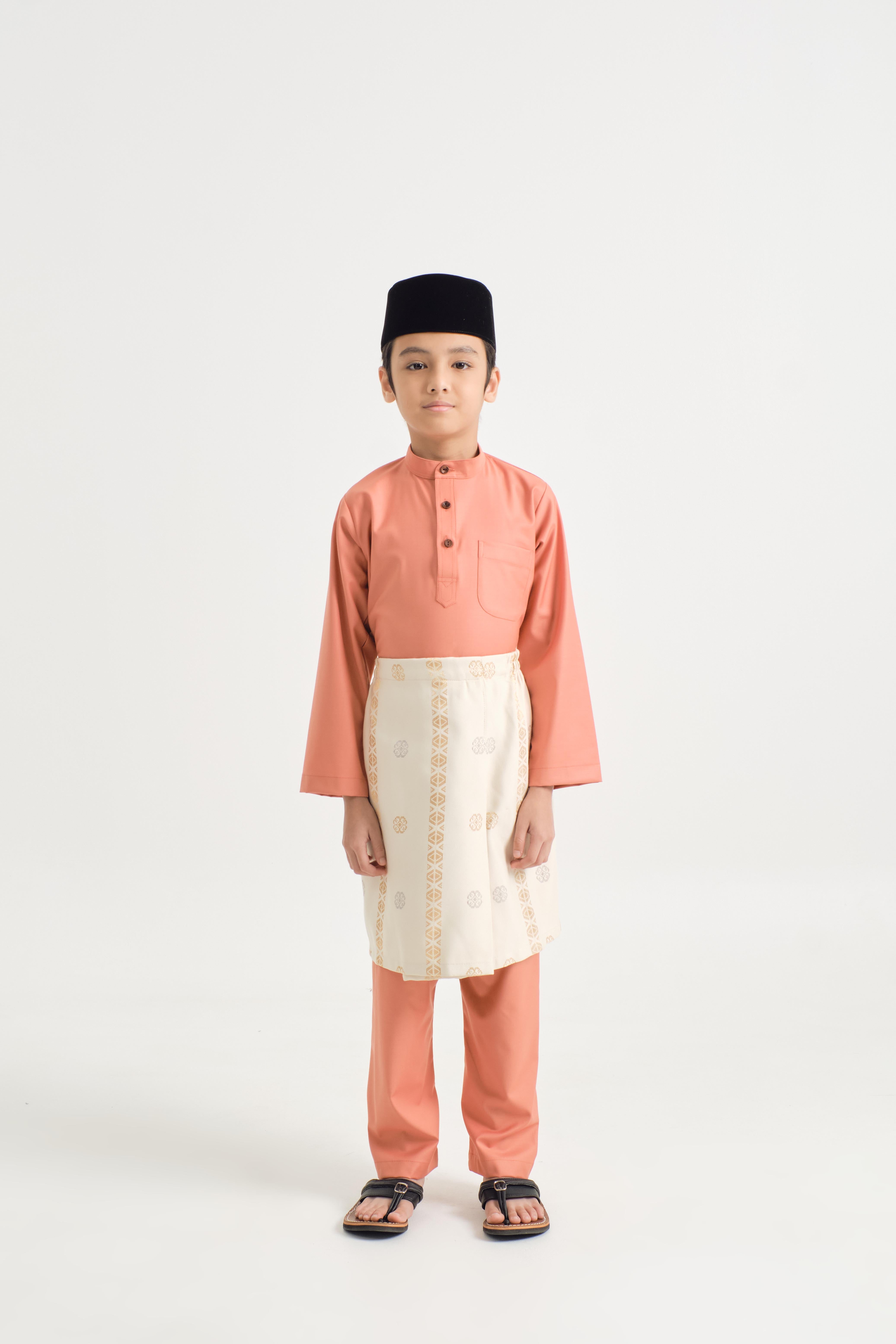 Patawali Boys Baju Melayu Cekak Musang - Pumpkin