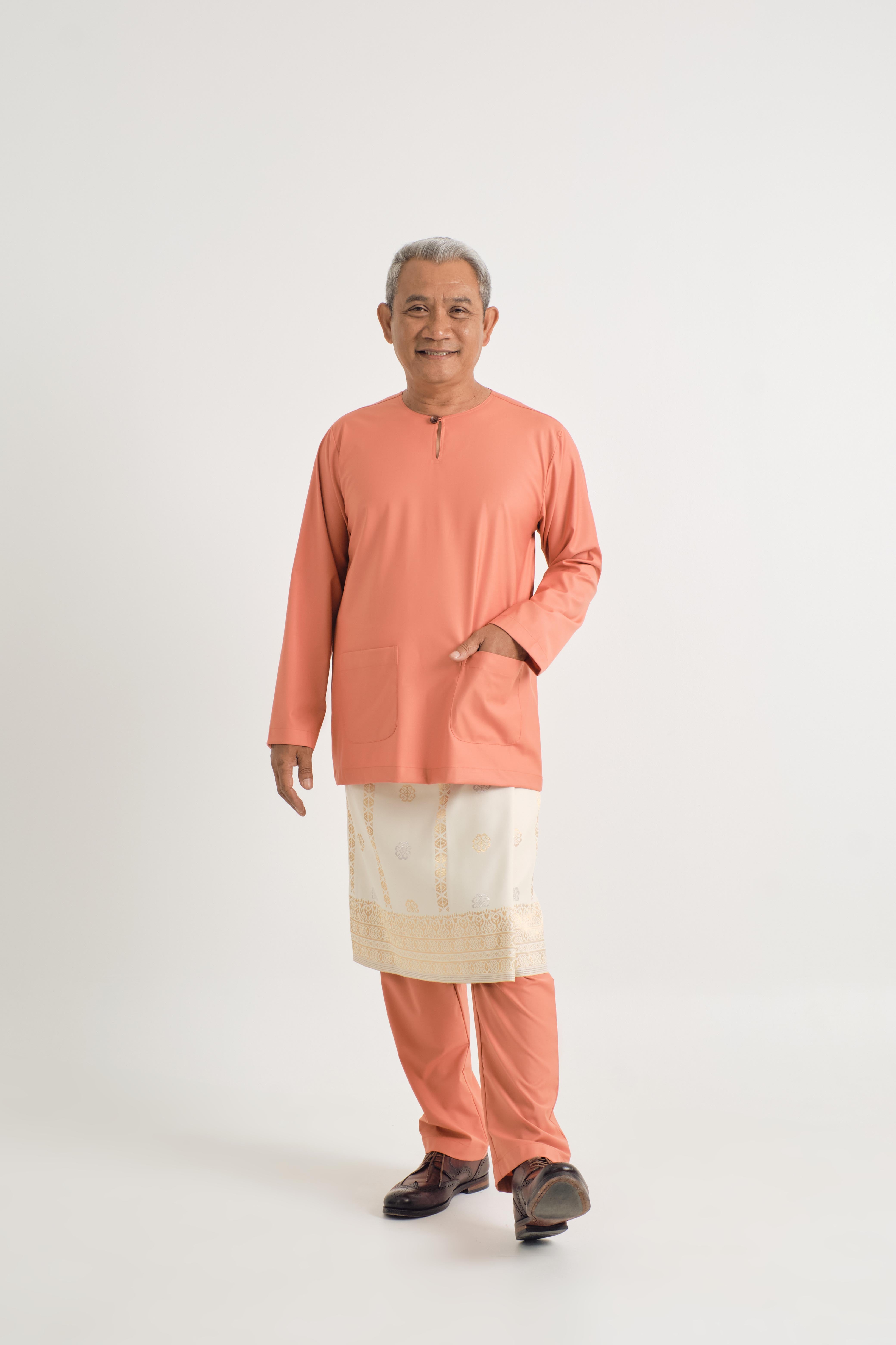 Patawali Modern Fit Baju Melayu Teluk Belanga - Pumpkin