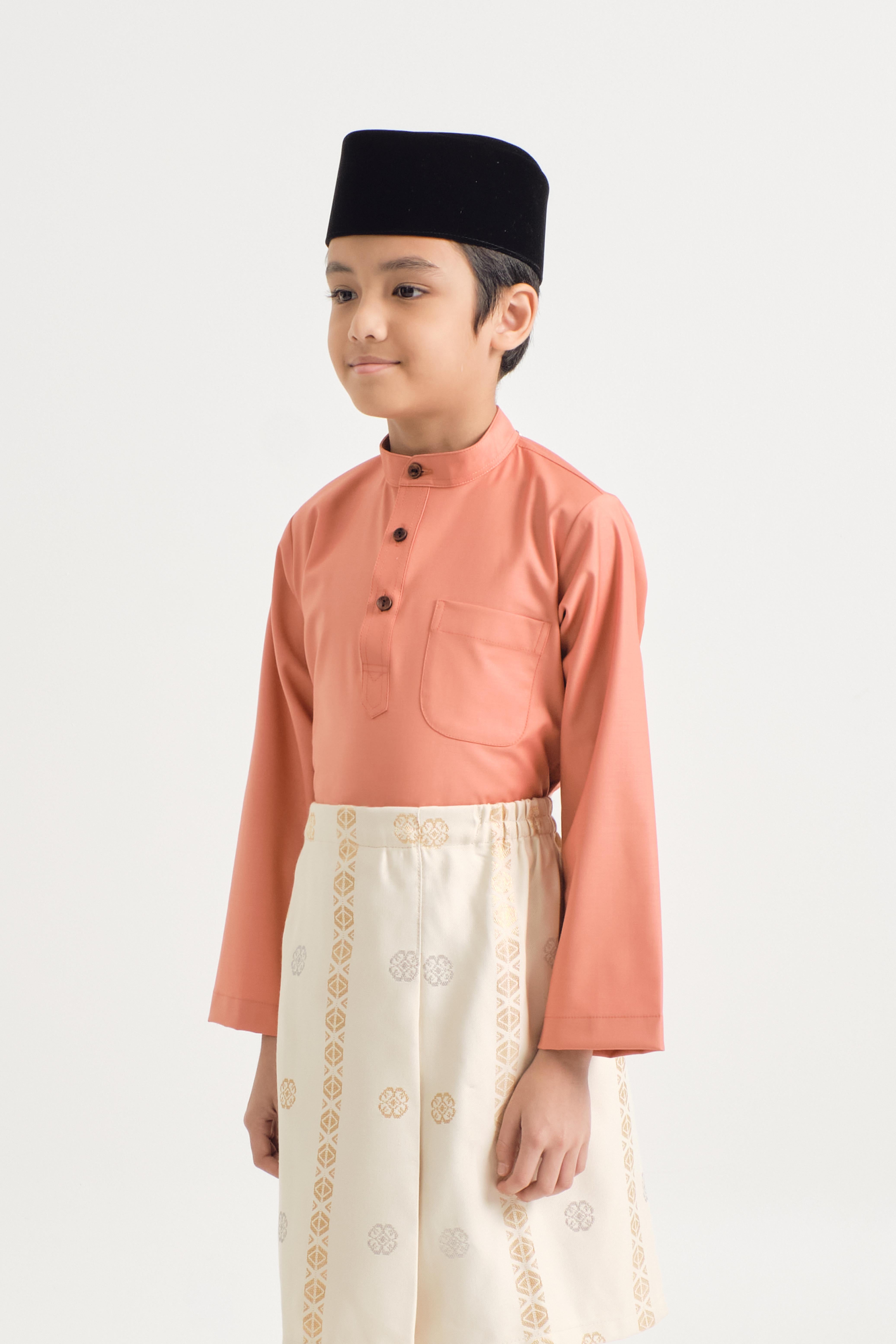 Patawali Boys Baju Melayu Cekak Musang - Pumpkin