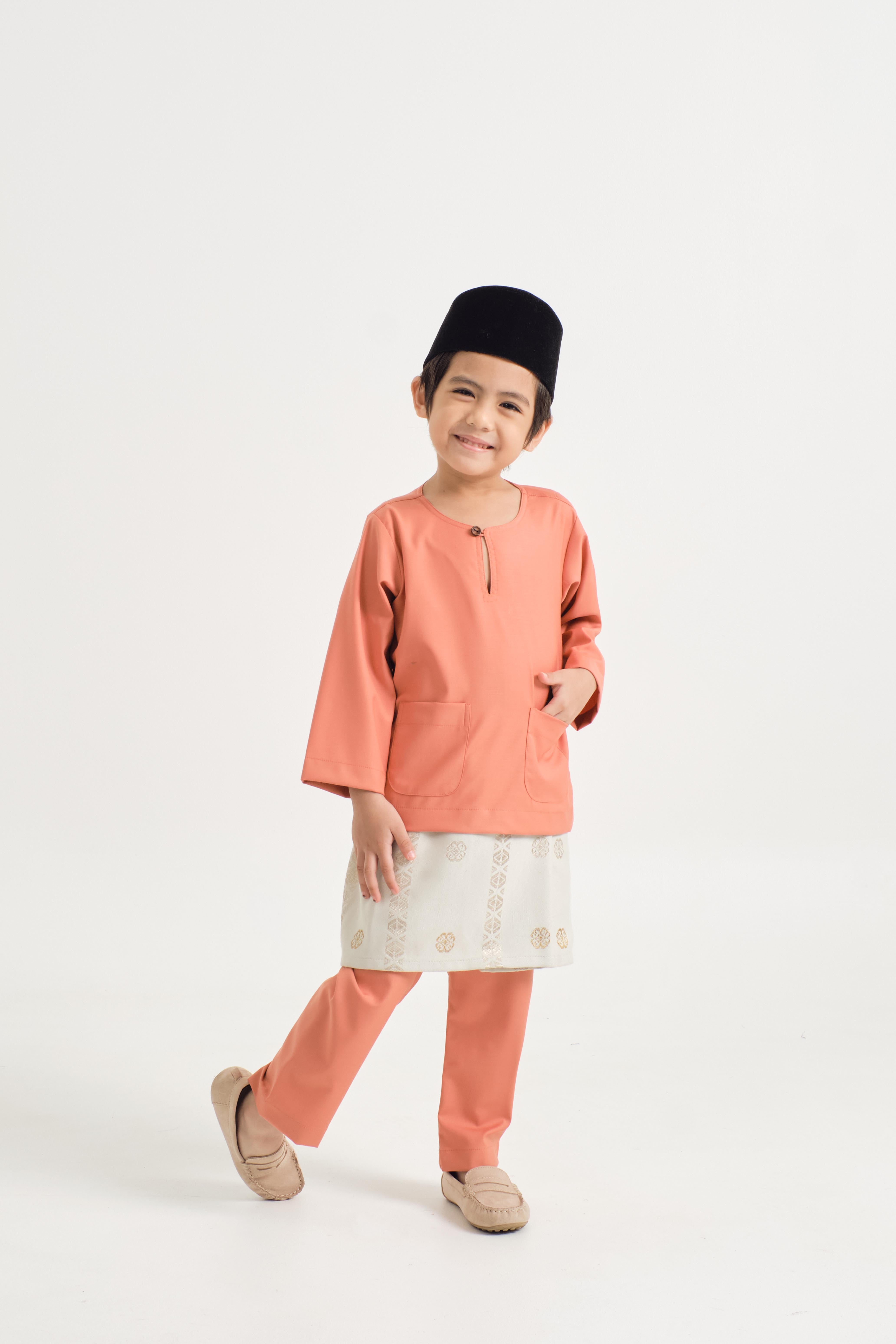 Patawali Boys Baju Melayu Teluk Belanga - Pumpkin