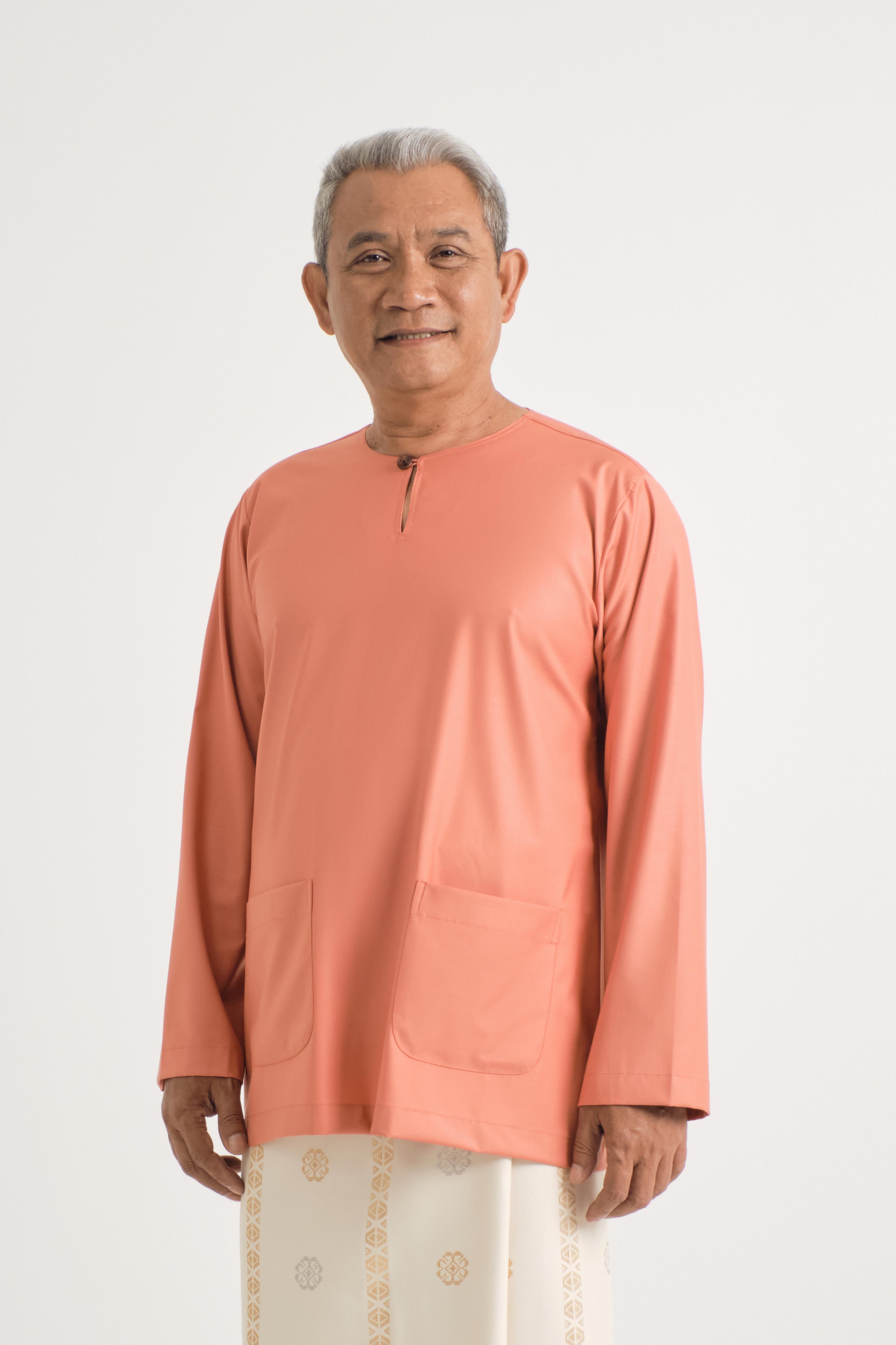 Patawali Modern Fit Baju Melayu Teluk Belanga - Pumpkin