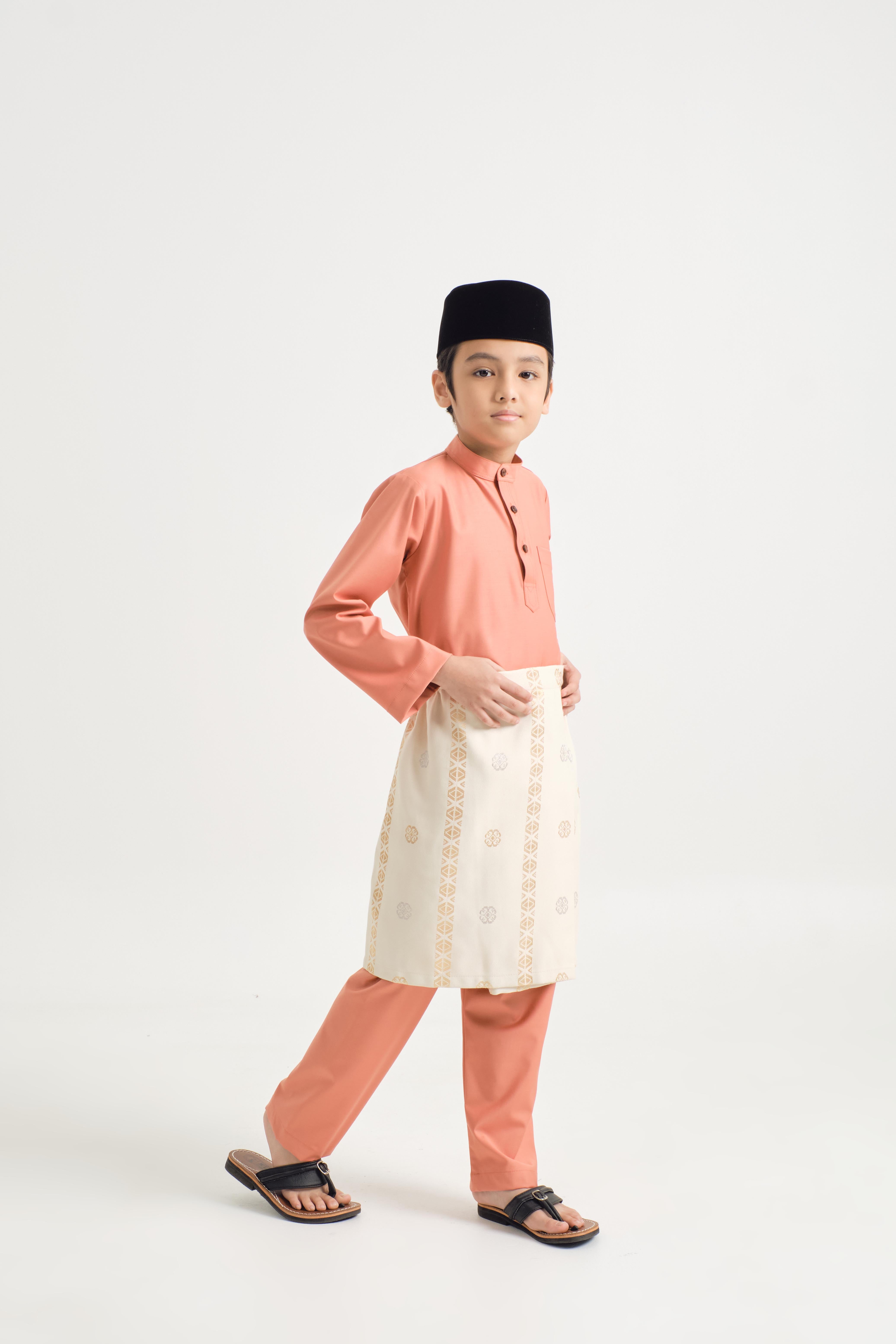 Patawali Boys Baju Melayu Cekak Musang - Pumpkin