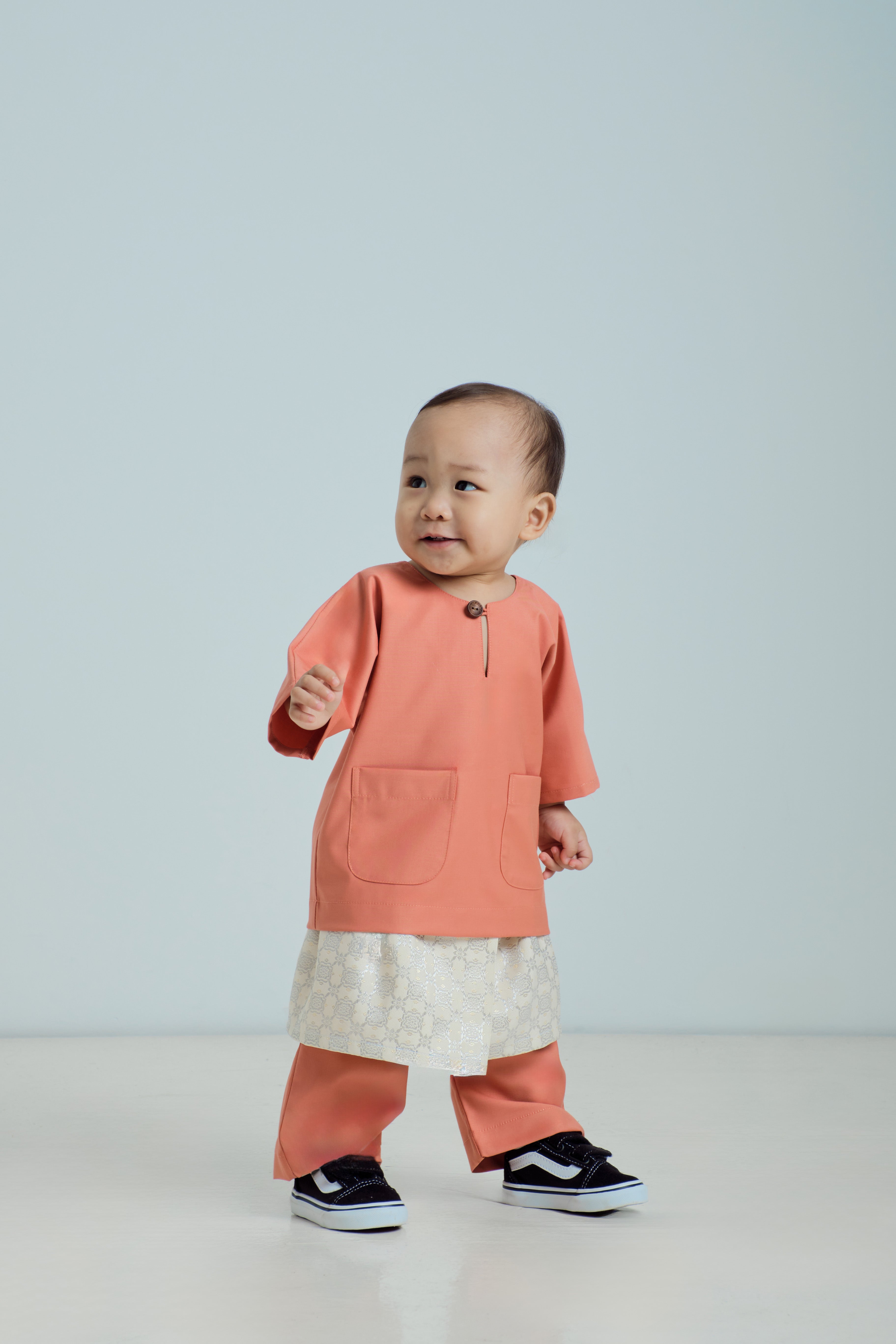 Patawali Baby Boys Baju Melayu Teluk Belanga - Pumpkin