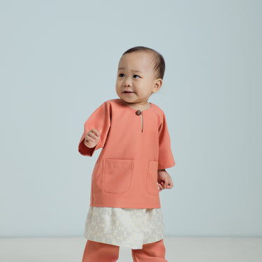 Patawali Baby Boys Baju Melayu Teluk Belanga - Pumpkin