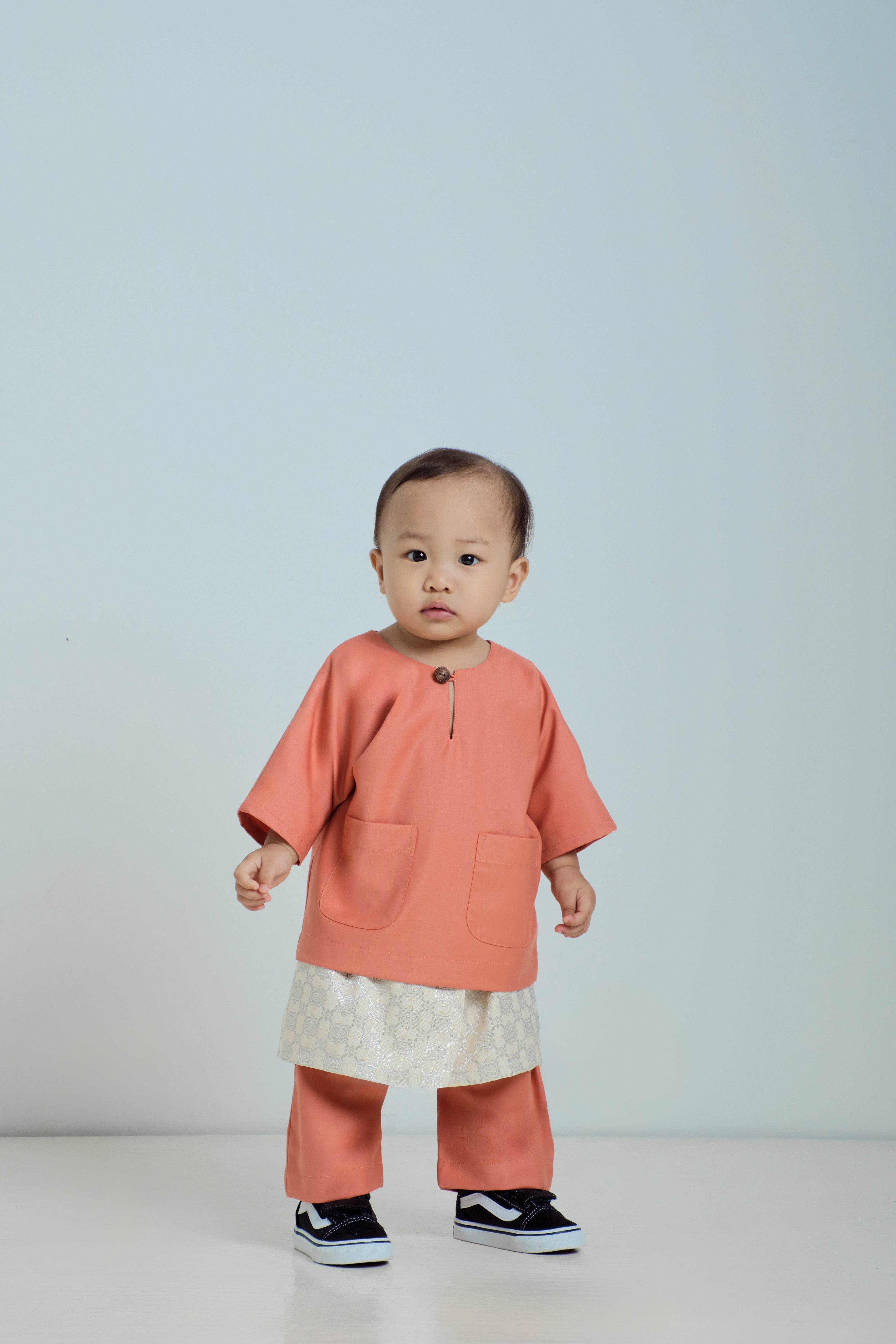 Patawali Baby Boys Baju Melayu Teluk Belanga - Pumpkin