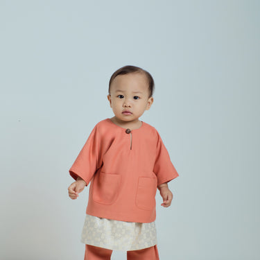 Patawali Baby Boys Baju Melayu Teluk Belanga - Pumpkin