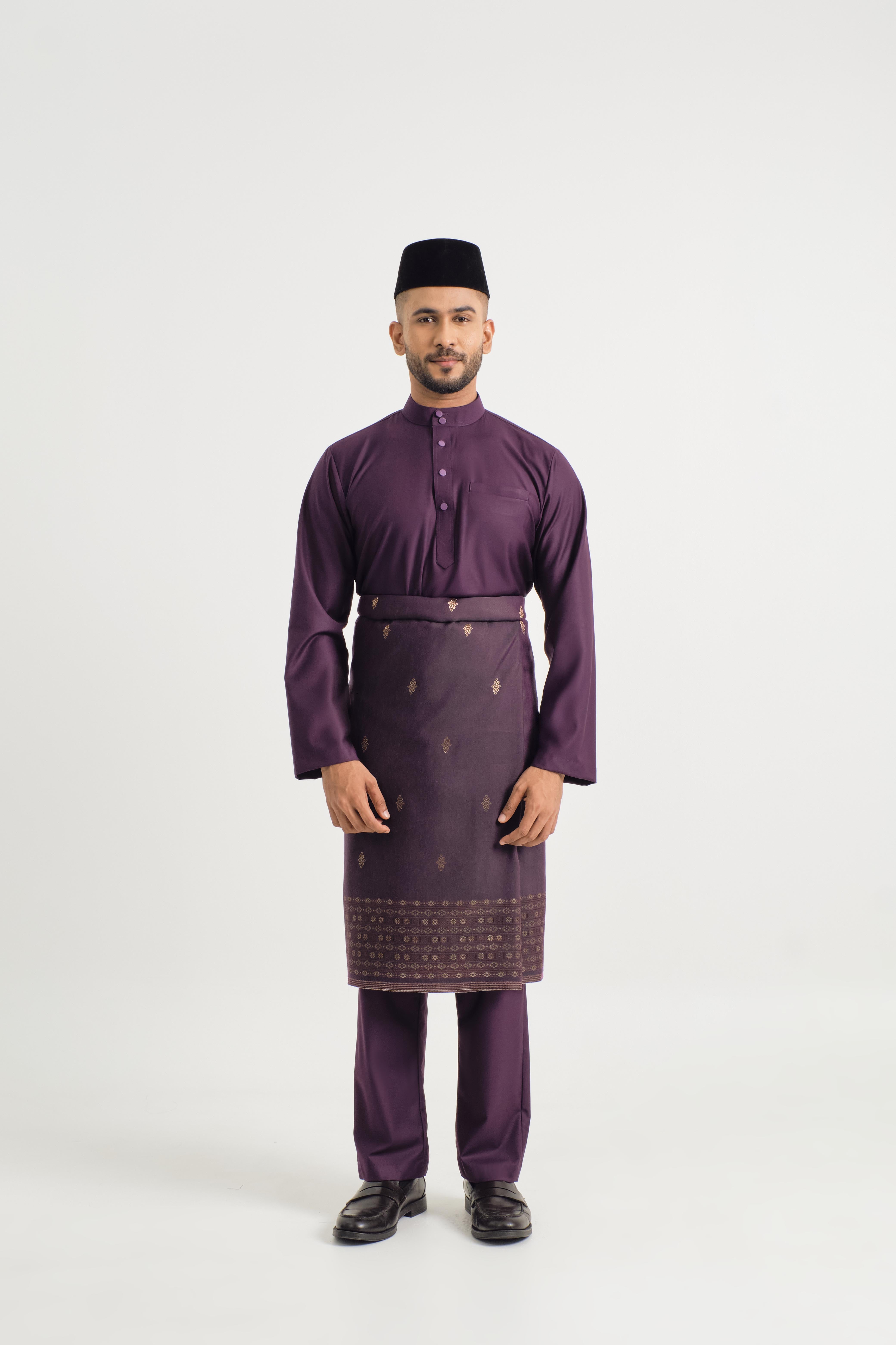 Patawali Baju Melayu Cekak Musang - Dark Purple