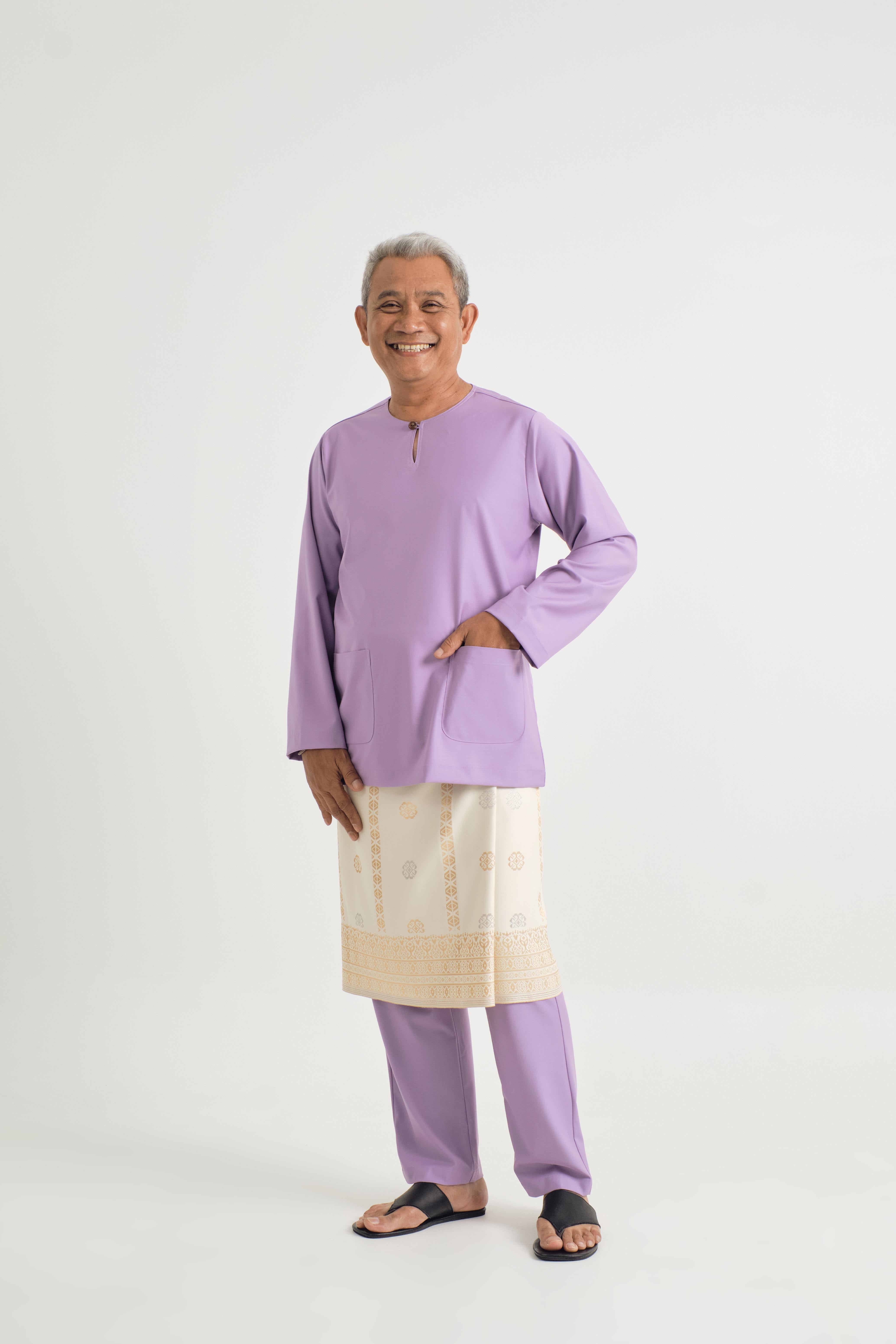 Patawali Modern Fit Baju Melayu Teluk Belanga - Purple