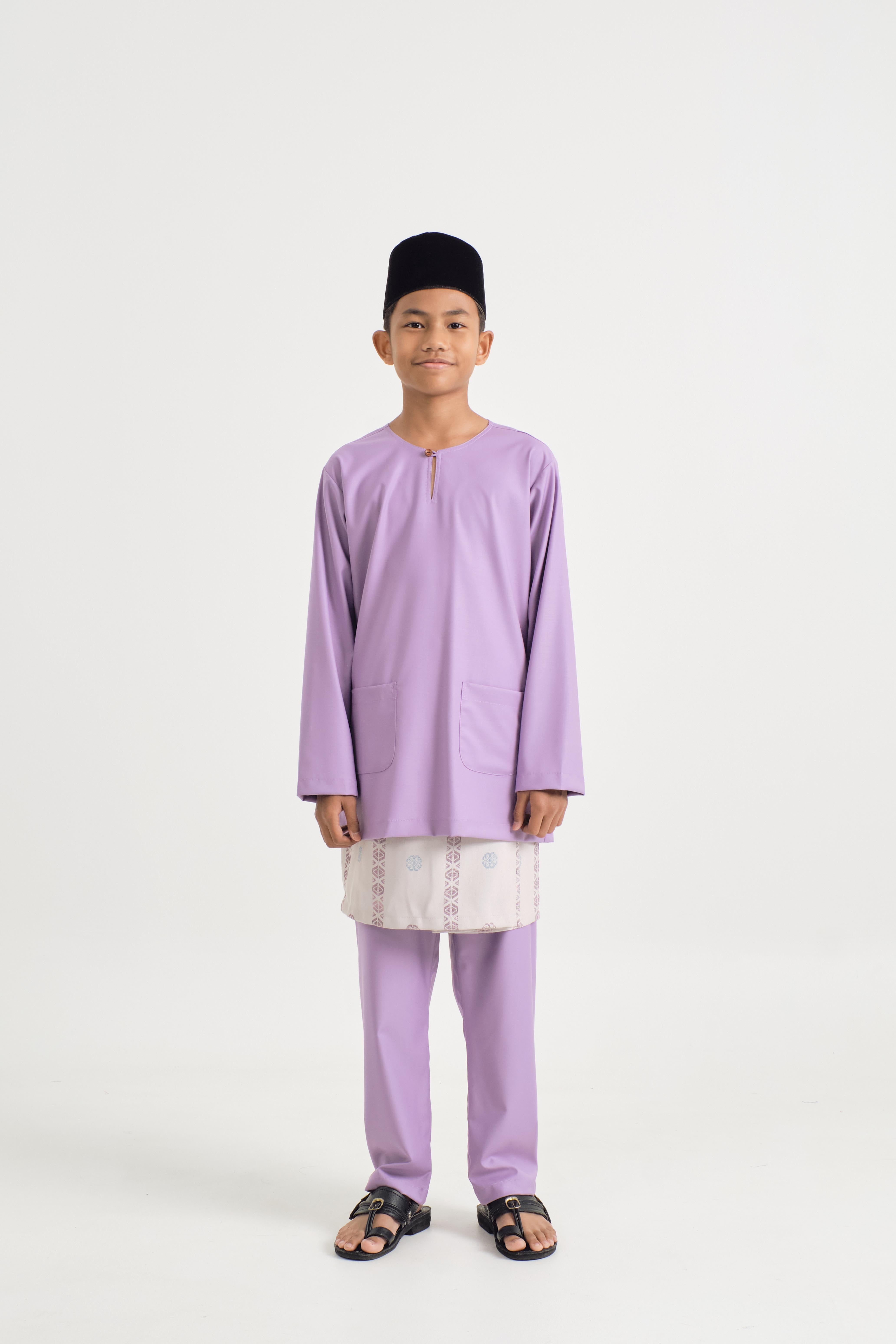 Patawali Boys Baju Melayu Teluk Belanga - Purple