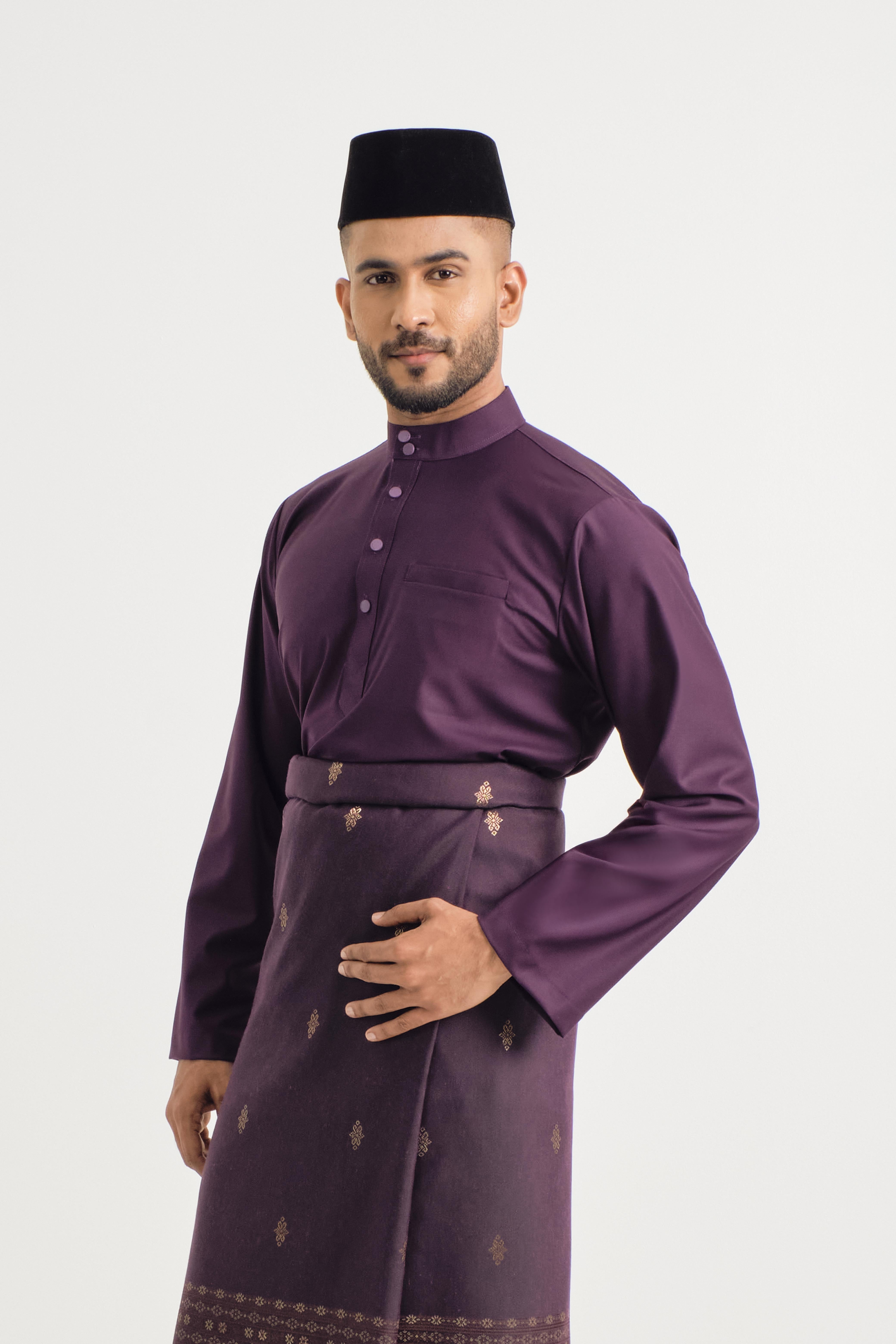 Patawali Baju Melayu Cekak Musang - Dark Purple