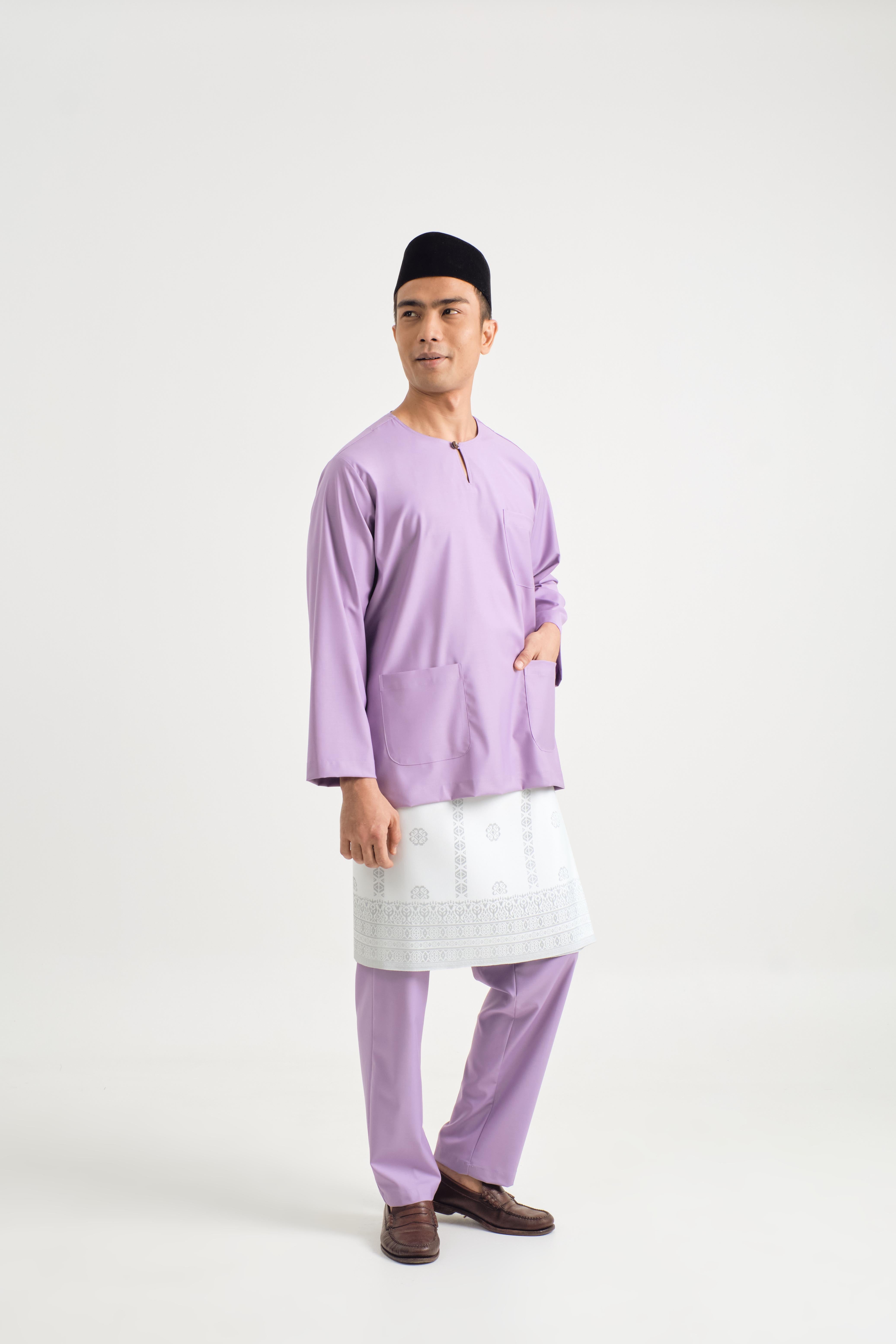 Patawali Classic Fit Baju Melayu Teluk Belanga - Purple