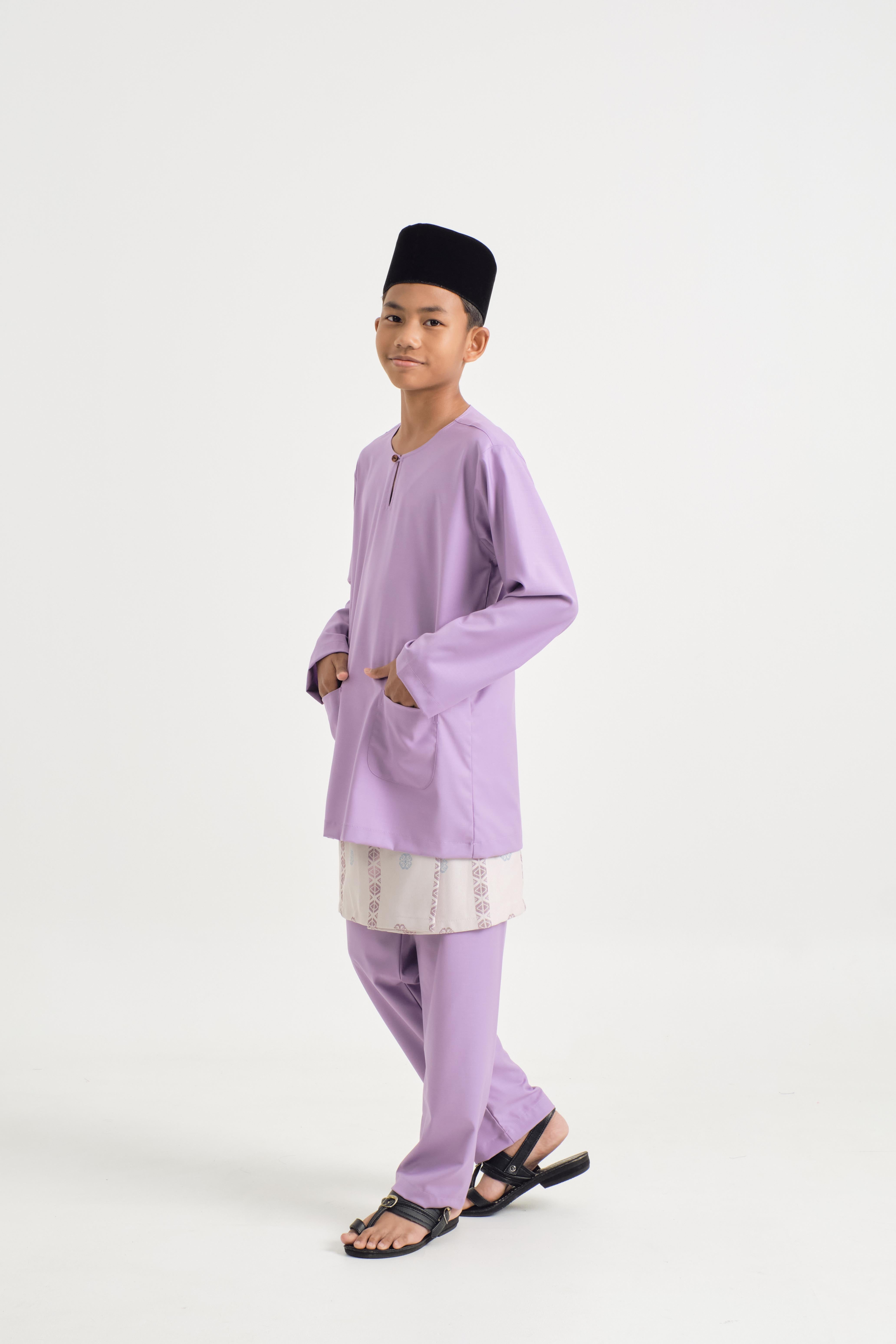 Patawali Boys Baju Melayu Teluk Belanga - Purple