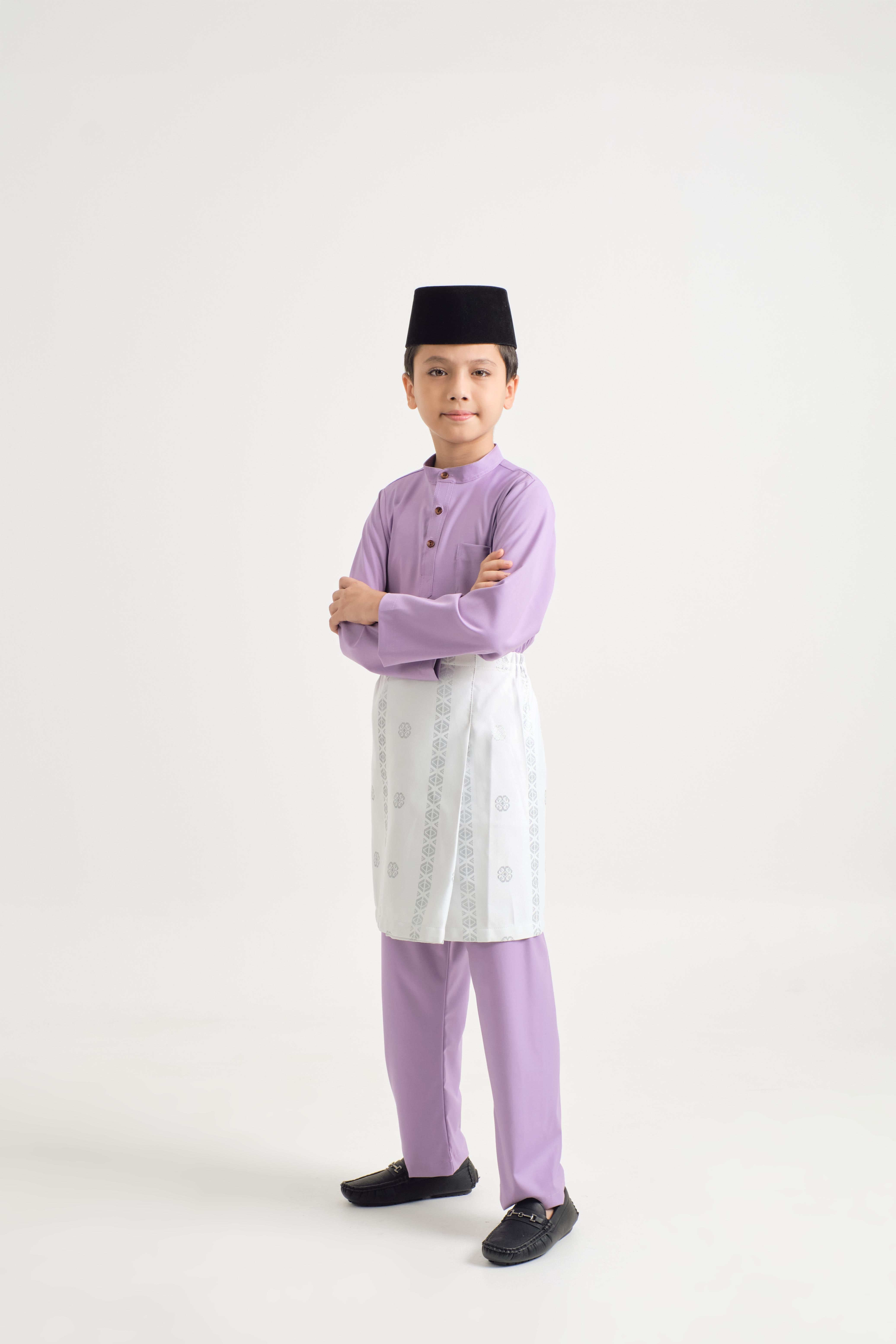 Patawali Boys Baju Melayu Cekak Musang - Purple