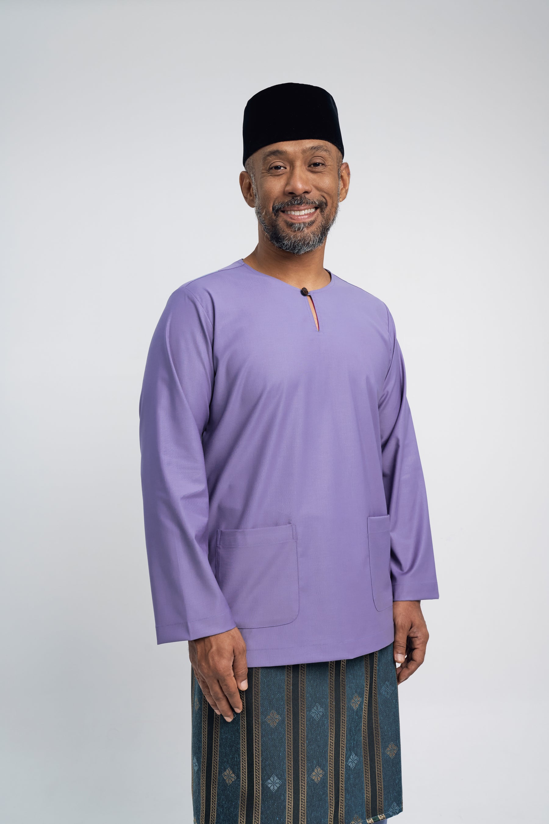Patawali Modern Fit Baju Melayu Teluk Belanga - Purple Yam