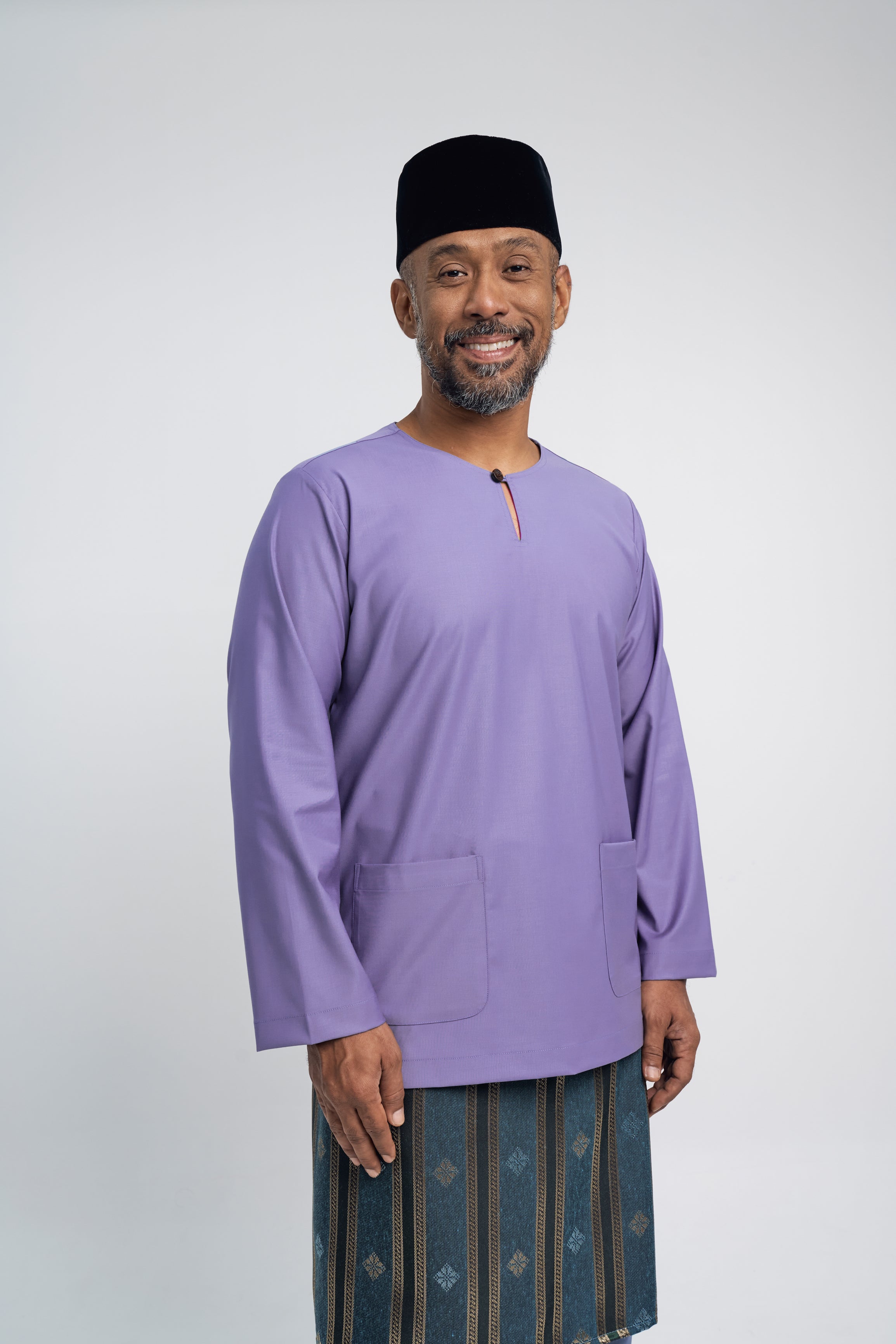 Patawali Modern Fit Baju Melayu Teluk Belanga - Purple Yam
