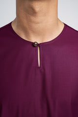 Patawali Modern Fit Baju Melayu Teluk Belanga - Purple Manggis