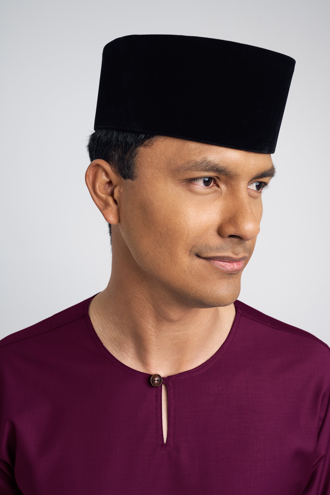 Patawali Modern Fit Baju Melayu Teluk Belanga - Purple Manggis
