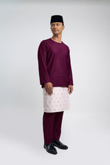 Patawali Modern Fit Baju Melayu Teluk Belanga - Purple Manggis