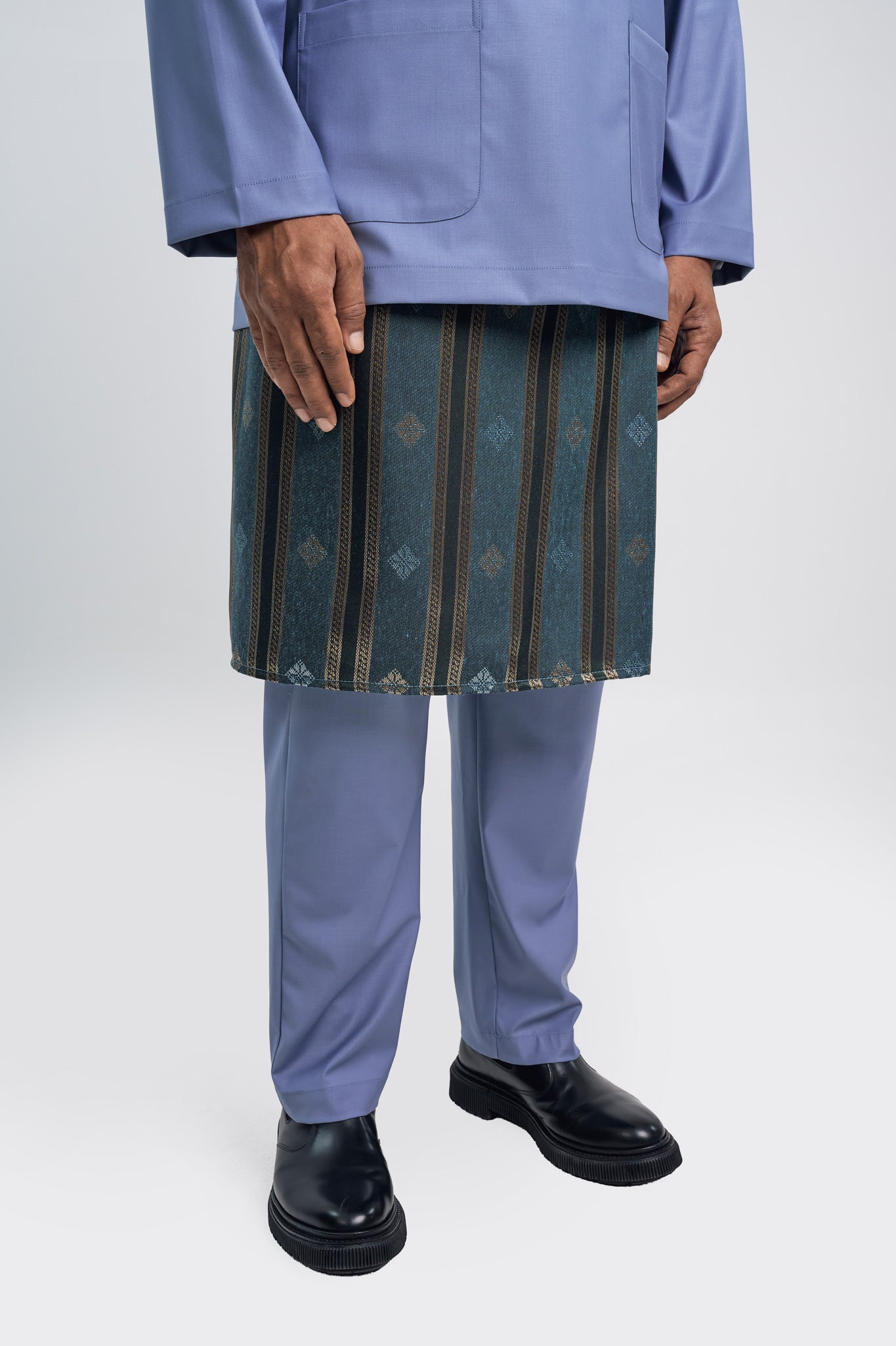 Patawali Modern Fit Baju Melayu Teluk Belanga - Purple Yam
