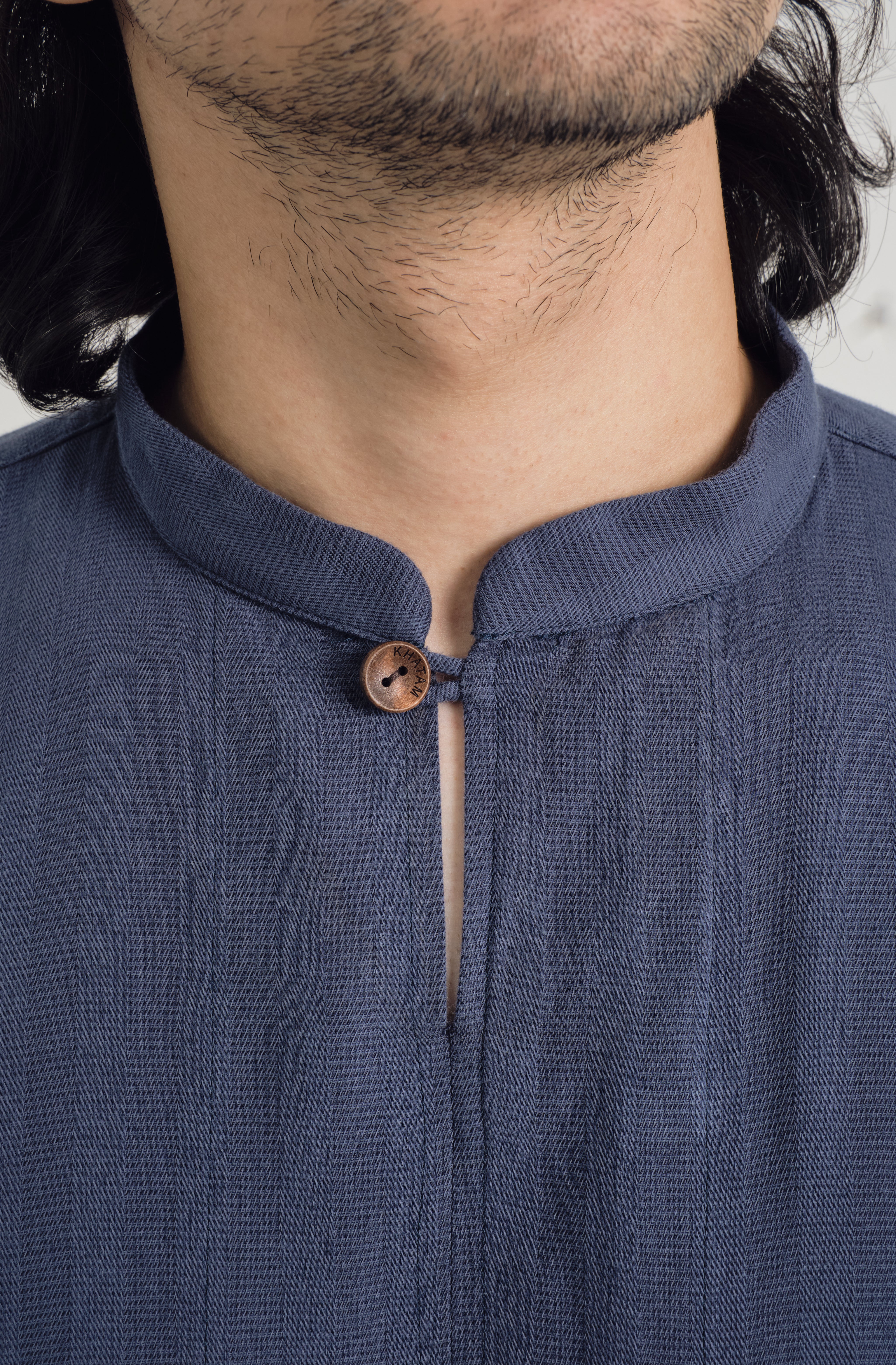 Jalenan Modern Fit Collared Top  - Riverside Blue