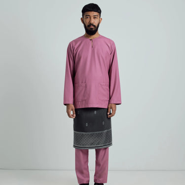 Patawali Modern Fit Baju Melayu Teluk Belanga - Rose Berry