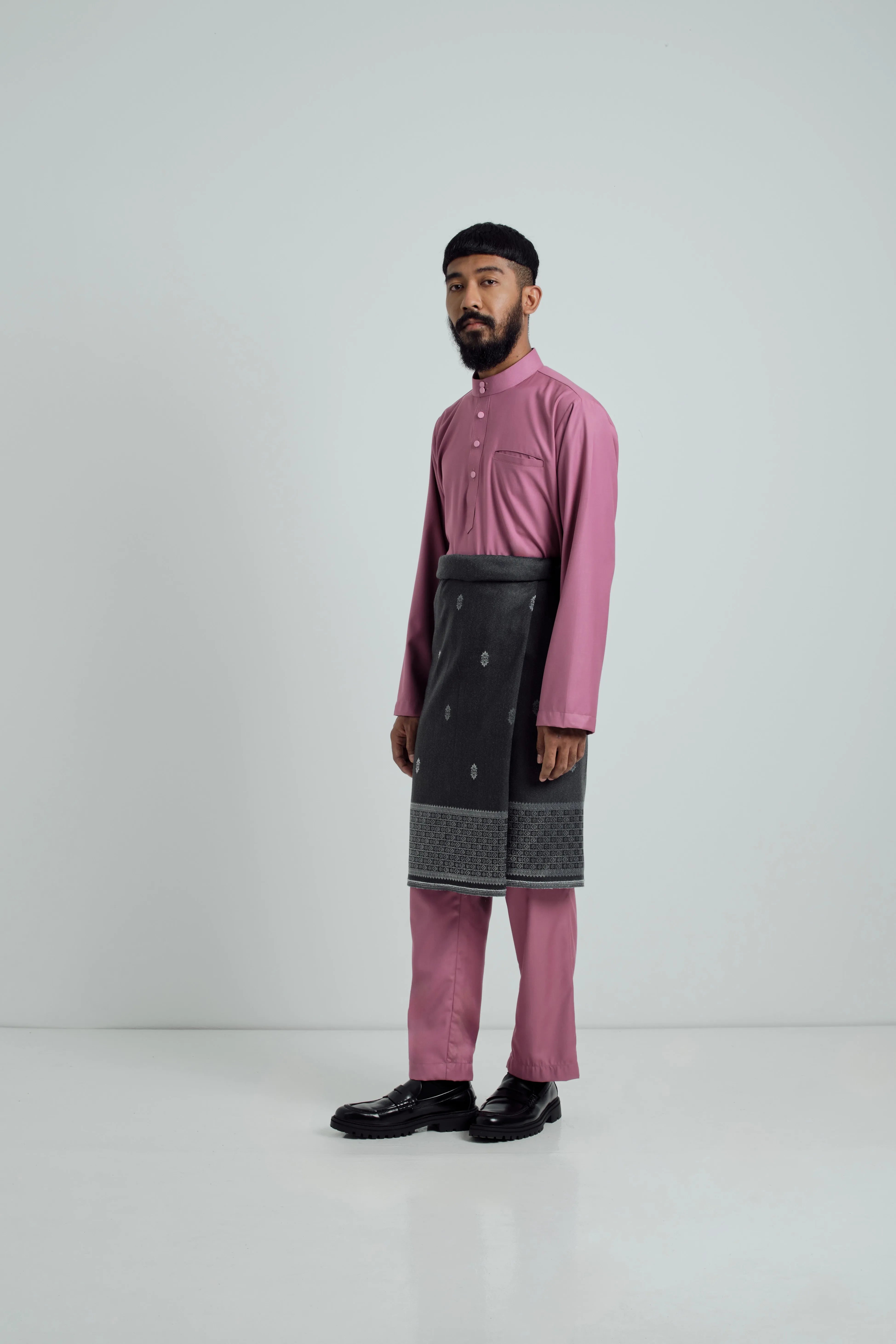 Patawali Baju Melayu Cekak Musang - Rose Berry