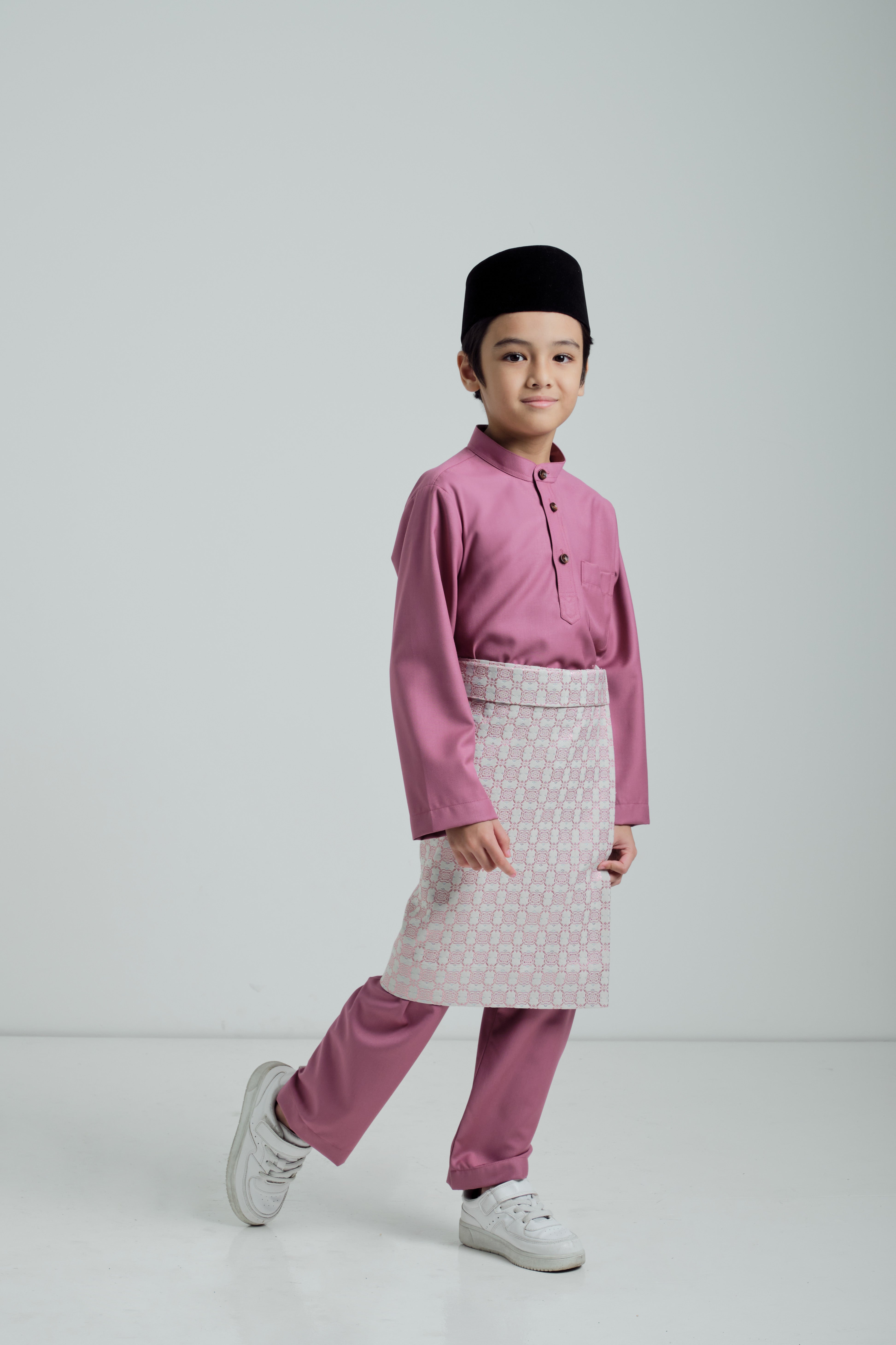 Patawali Boys Baju Melayu Cekak Musang - Rose Berry
