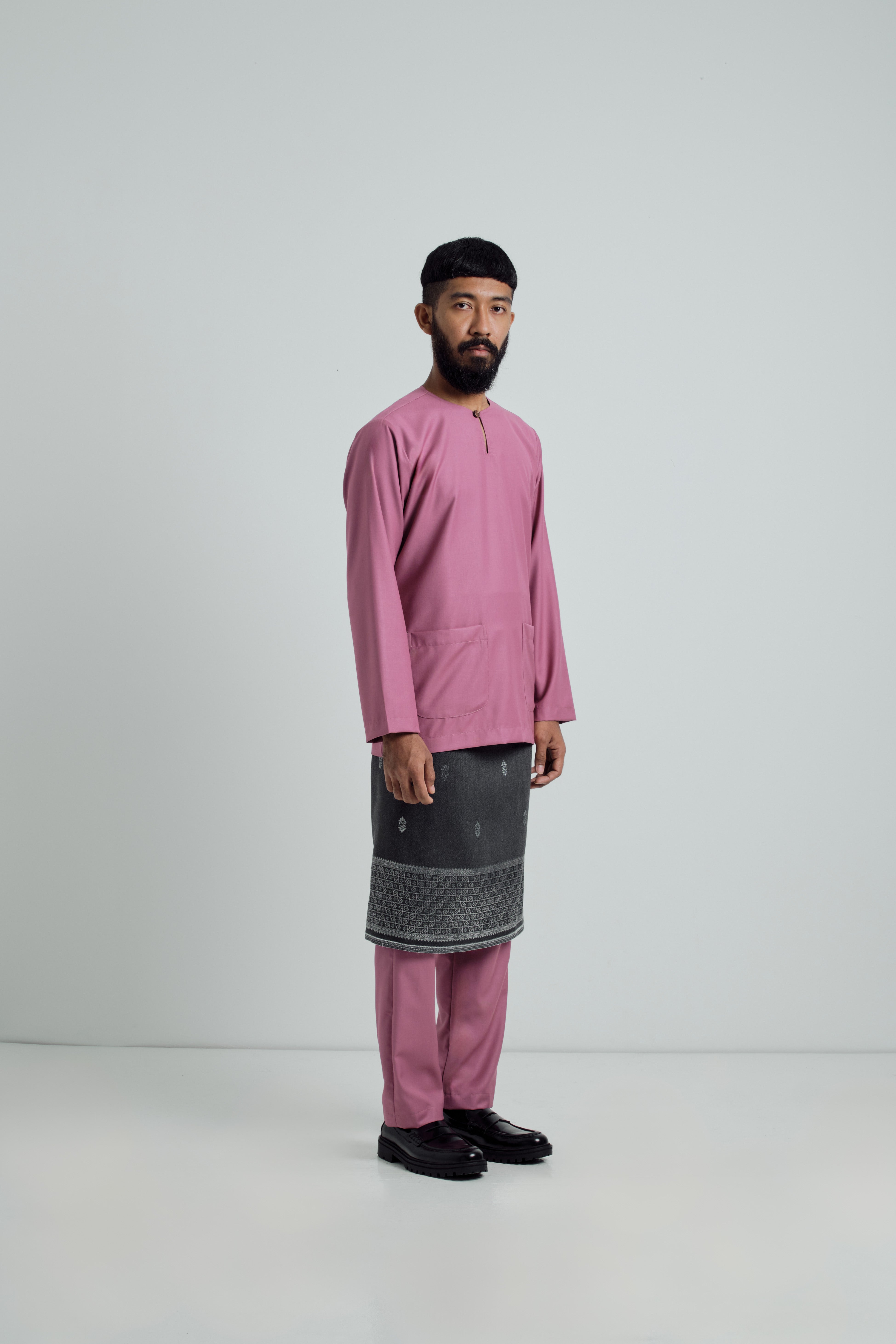 Patawali Modern Fit Baju Melayu Teluk Belanga - Rose Berry