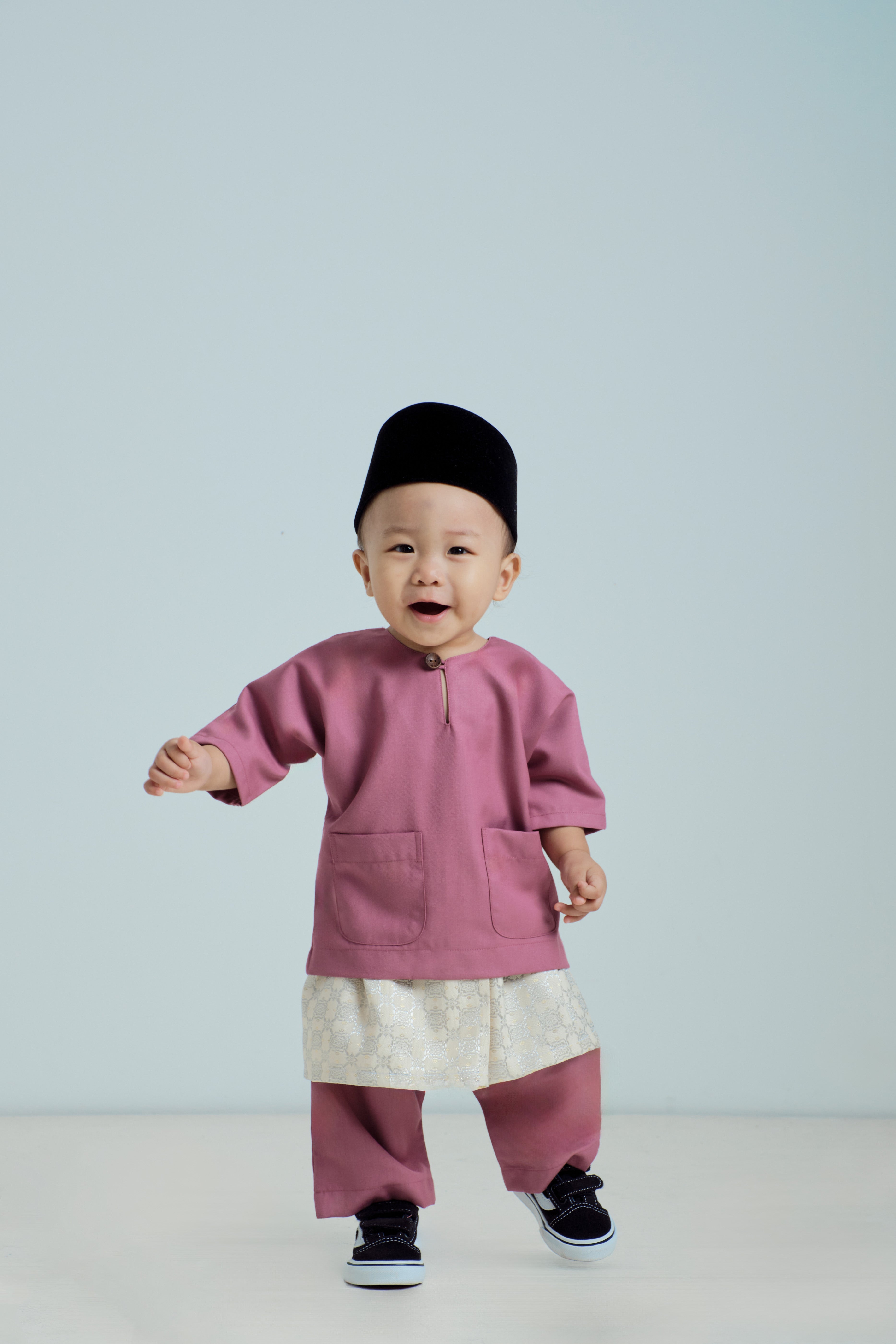 Patawali Baby Boys Baju Melayu Teluk Belanga - Rose Berry