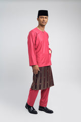 Patawali Modern Fit Baju Melayu Teluk Belanga - Rose Red