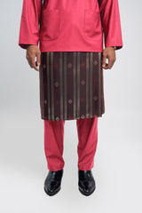 Patawali Modern Fit Baju Melayu Teluk Belanga - Rose Red
