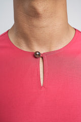 Patawali Modern Fit Baju Melayu Teluk Belanga - Rose Red