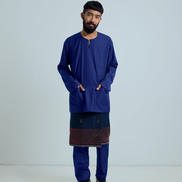 Patawali Classic Fit Baju Melayu Teluk Belanga - Royal Blue