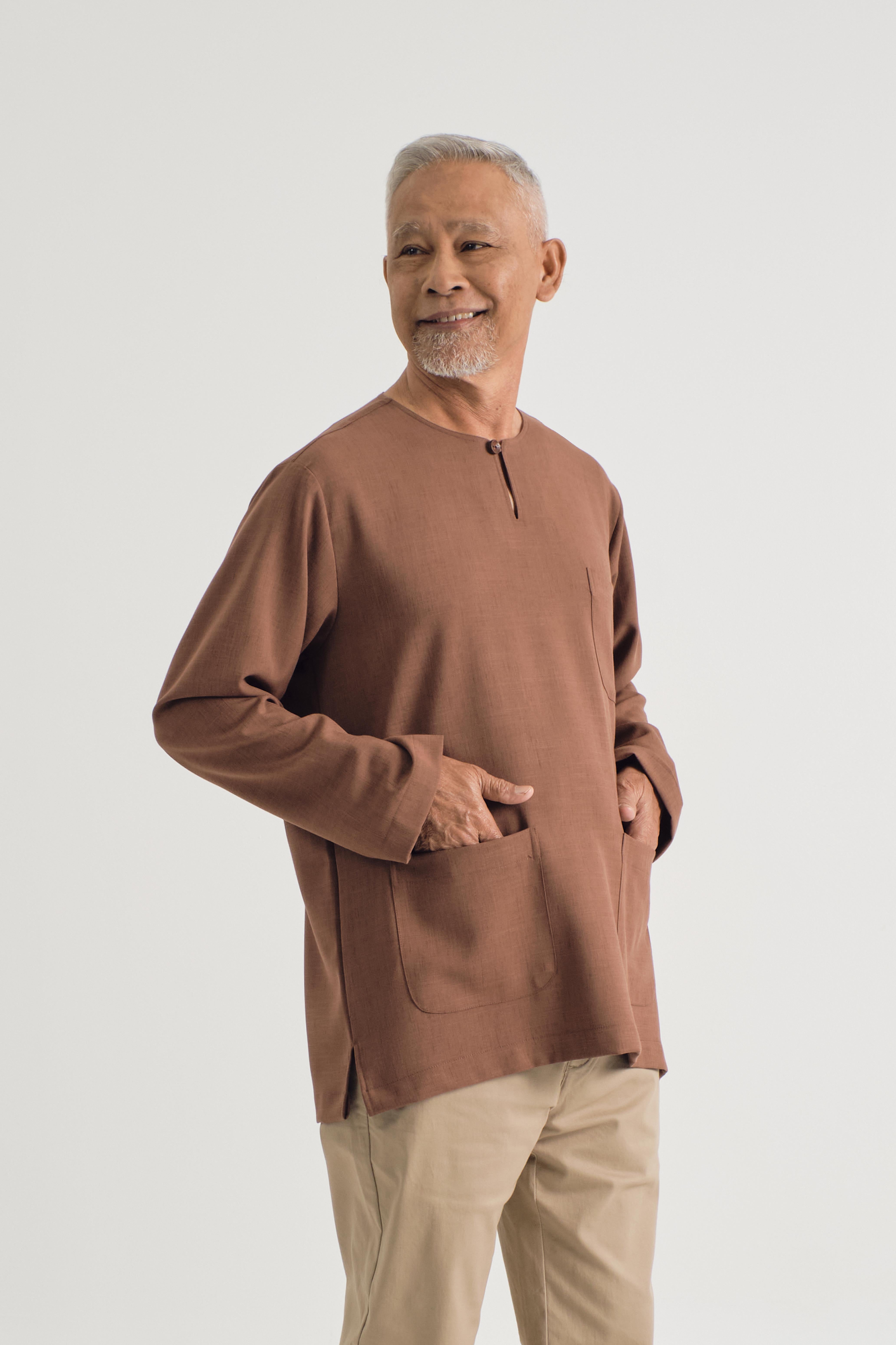 Pangku Plain Men Top Classic Fit - Rustic Brown