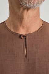 Pangku Plain Men Top Classic Fit - Rustic Brown