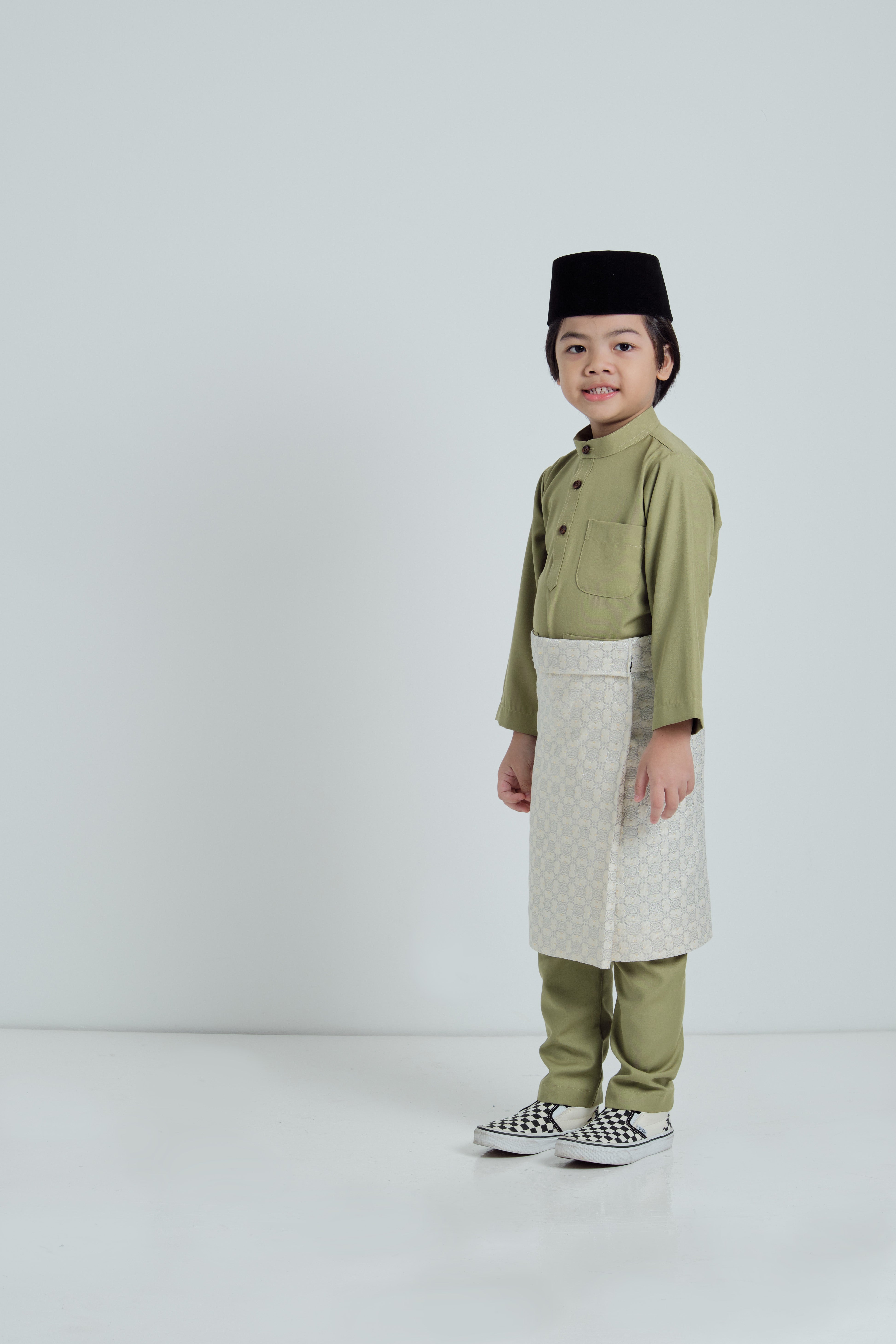 Patawali Boys Baju Melayu Cekak Musang - Sage Green